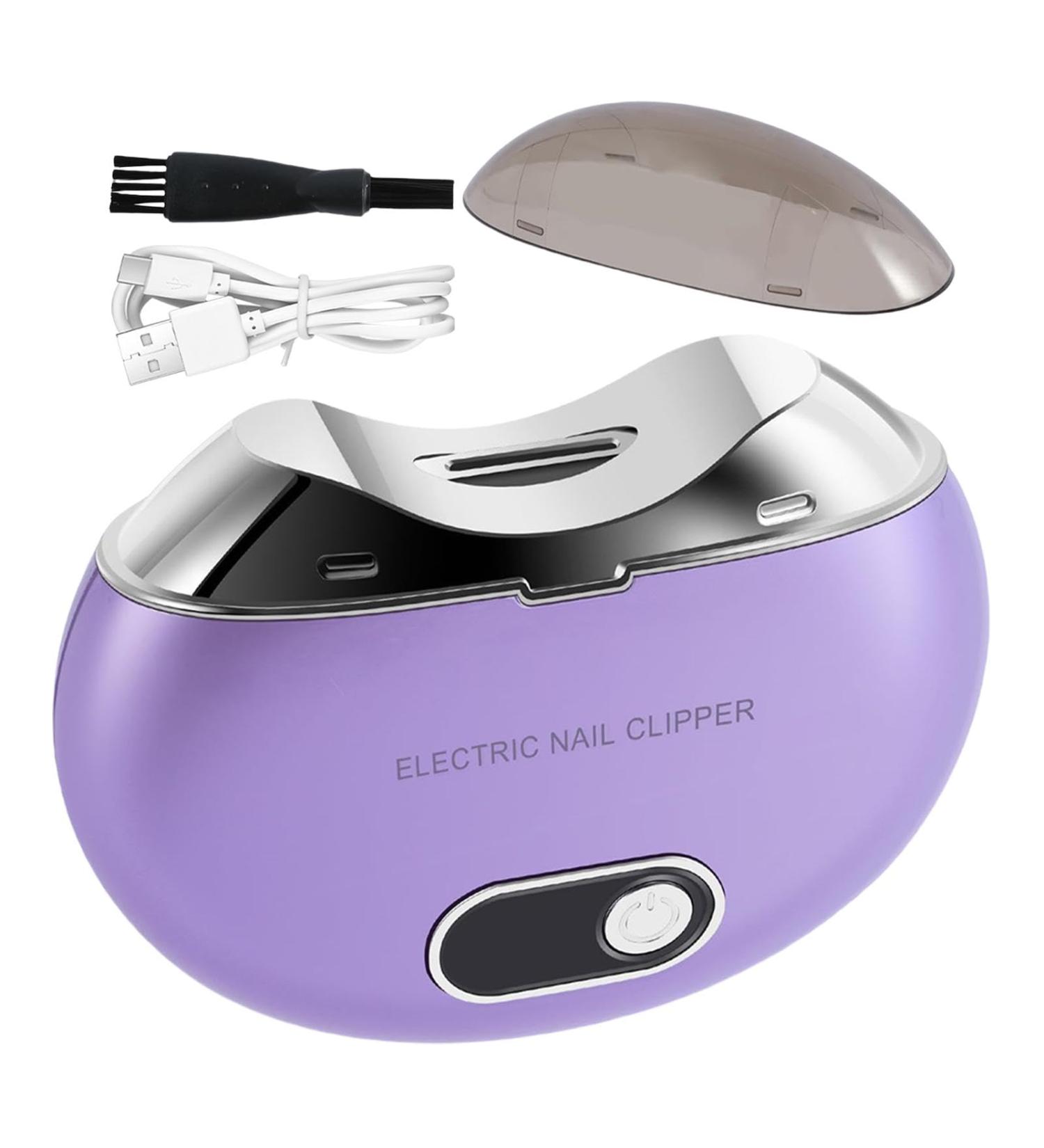 Fingernail Trimmer Electric - Automatic Electric Nail Clipper Electric Nail File | Rechargeable Nail Scraps with Light & 3 Speeds Clipper with LCD Digital Display for Children Seniors Purple - Buy Online on GoSupps.com