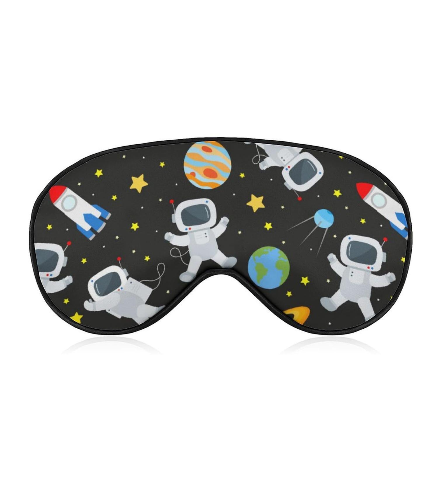 Colorful Astronaut Sleep Mask for Men & Women - Comfortable Eye Mask with Adjustable Strap for Night Sleep | Space Theme Blindfold - Buy Online on GoSupps.com