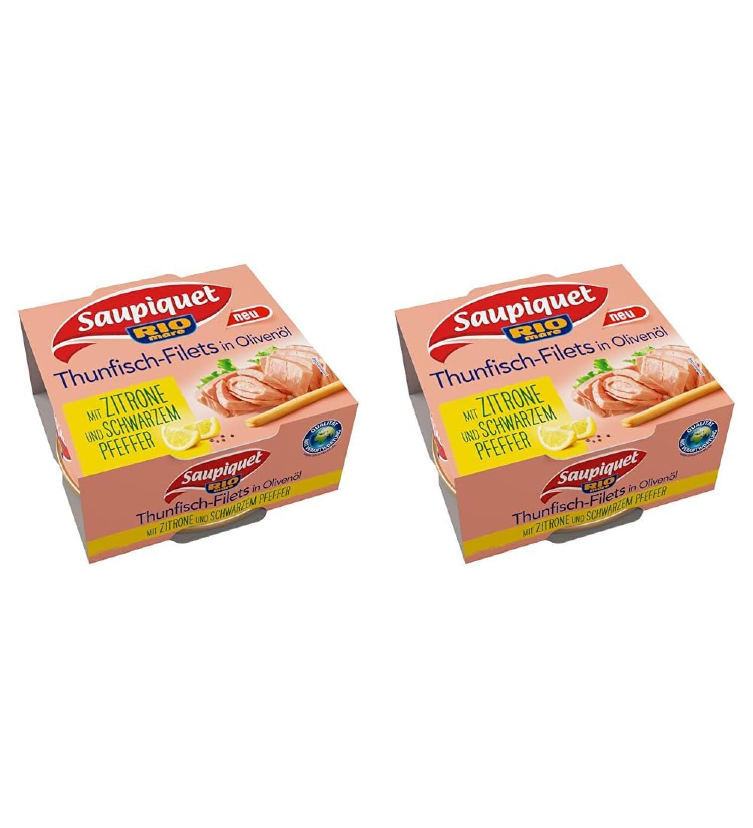Saupiquet Rio Mare Tuna Fillets in Olive Oil with Lemon & Black Pepper - Finest Italian Taste (130g 2-Pack) | Buy Internationally - Buy Online on GoSupps.com