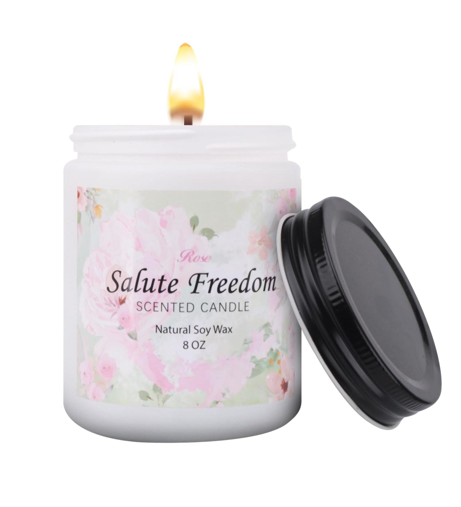 Rose Aromatherapy Candle - 8 Oz Soy Wax | 45-Hour Burn | Perfect Gift for Birthdays Thanksgiving Christmas & Valentine s Day - Buy Online on GoSupps.com