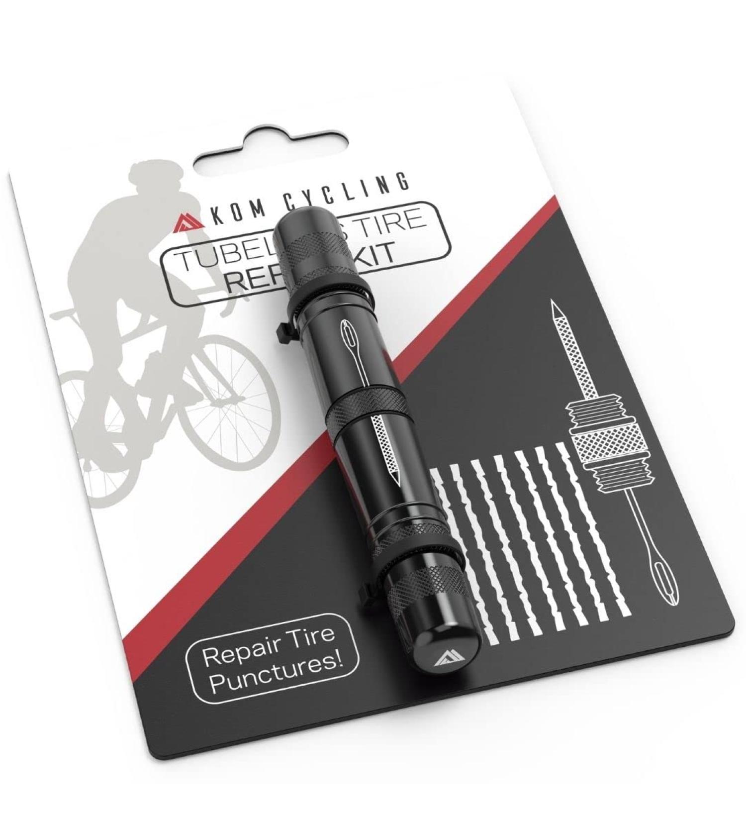 KOM Cycling Tubeless Tire Repair Kit for Bikes - Fix Mountain and Road Bike Punctures - Buy Online on GoSupps.com