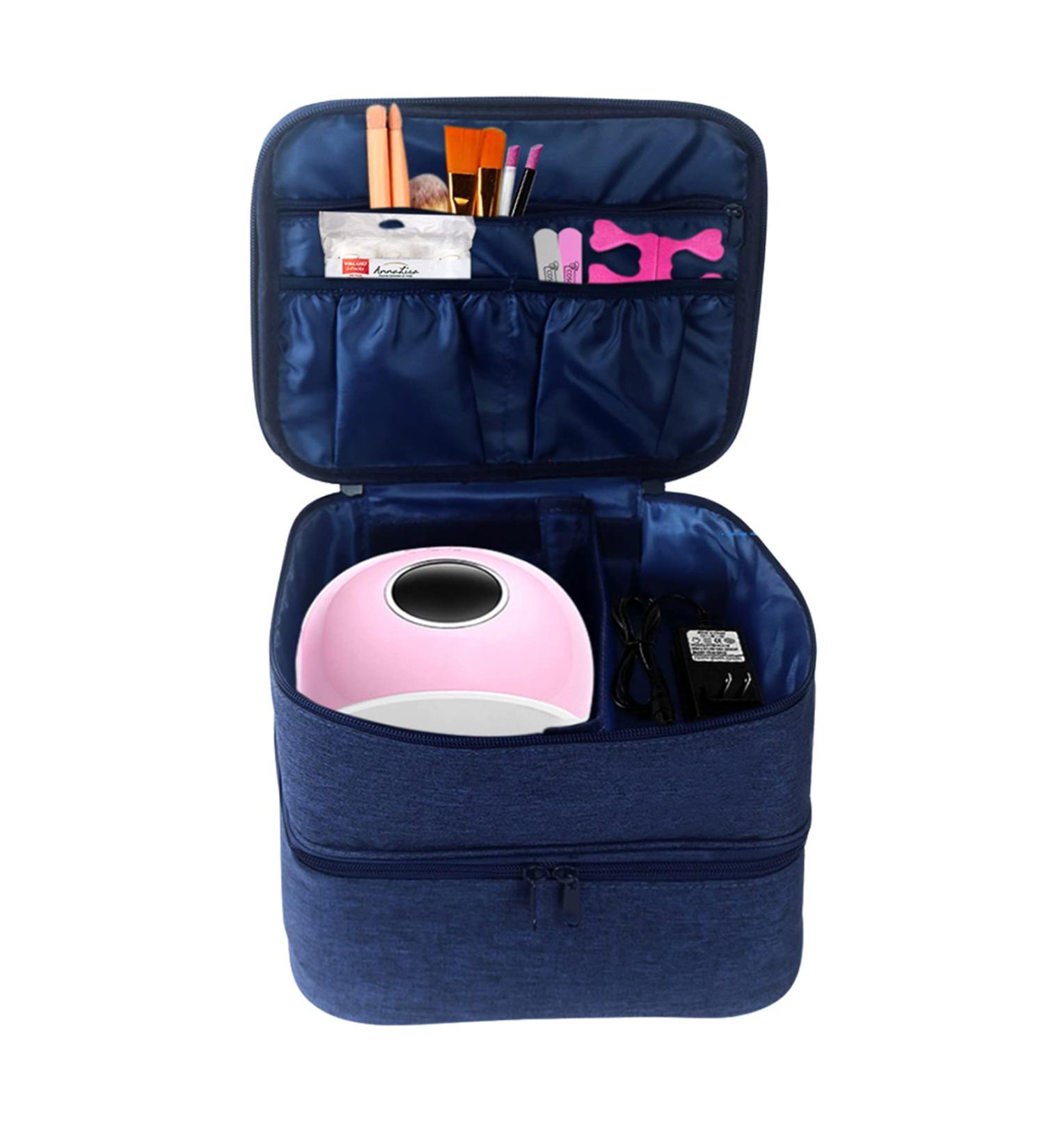  Teksome Nail polish travel bag | Travel storage bag for nail polish with compartments Storage for cosmetics makeup brushes lipstick toiletries - Buy Online on GoSupps.com