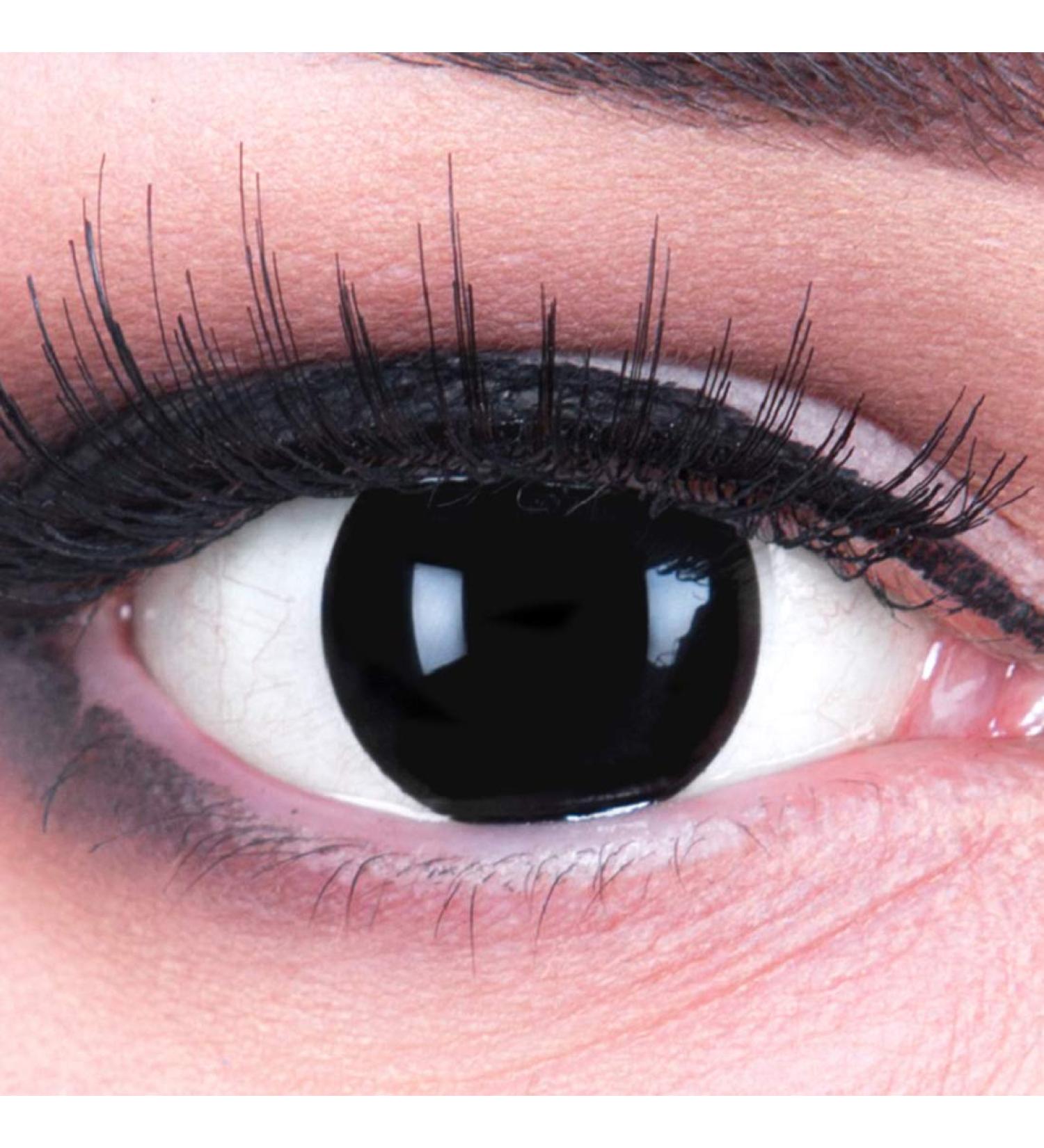 Funnylens 1 Pair of Colored Black Crazy Fun Contact Lenses - Top Quality for Halloween & Carnival | Free Containers Included - Buy Online on GoSupps.com