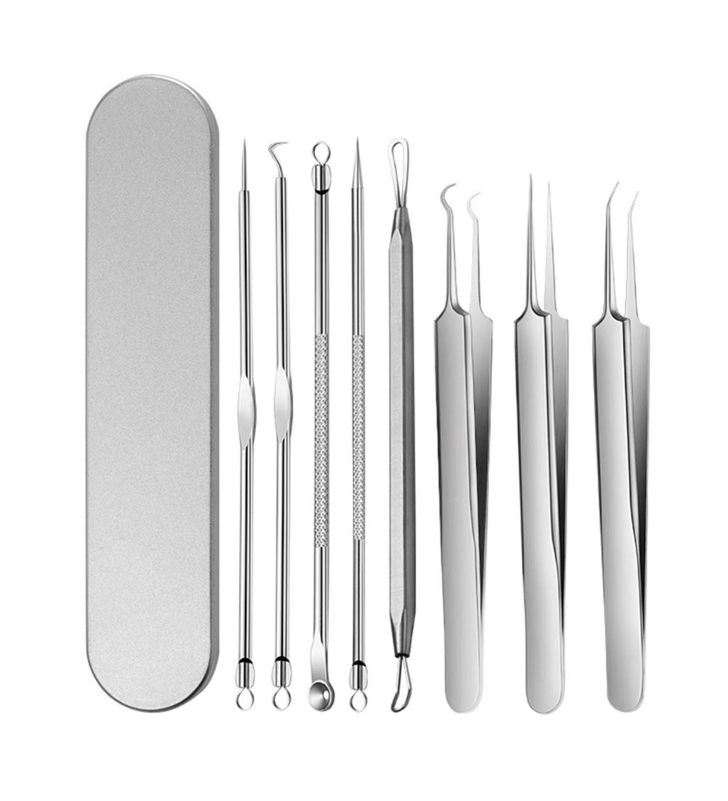 ROMANTIC BEAR 8pcs Acne Needle Set - Stainless Steel Comedo Extractor & Blemish Remover | Essential Skin Care Tool - Buy Online on GoSupps.com