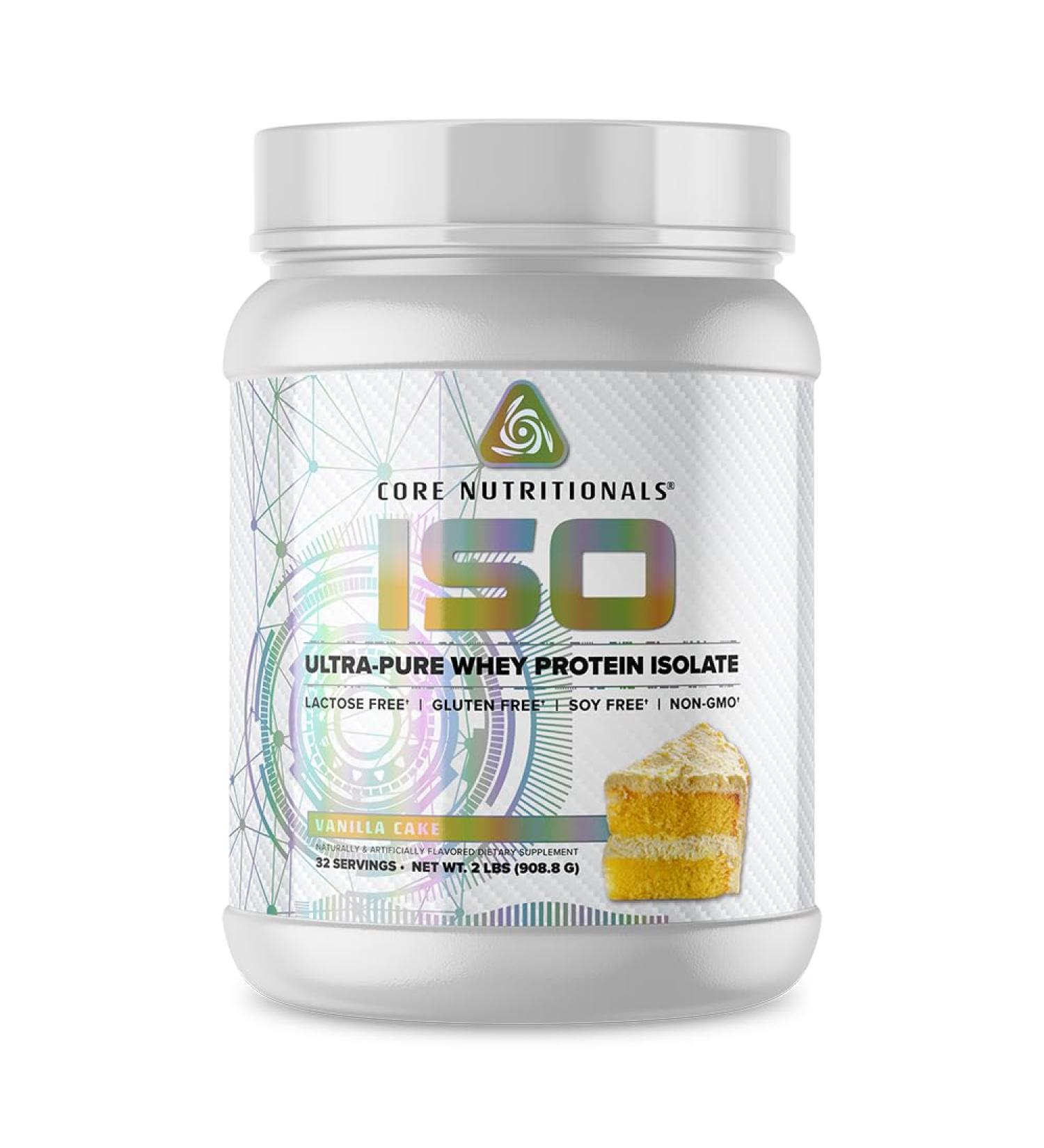 Core Nutritionals ISO Whey Protein Isolate - 25g Protein Zero Fillers 32 Servings Vanilla Cake - 100% Micro Filtered 2 Pound - Buy Online on GoSupps.com