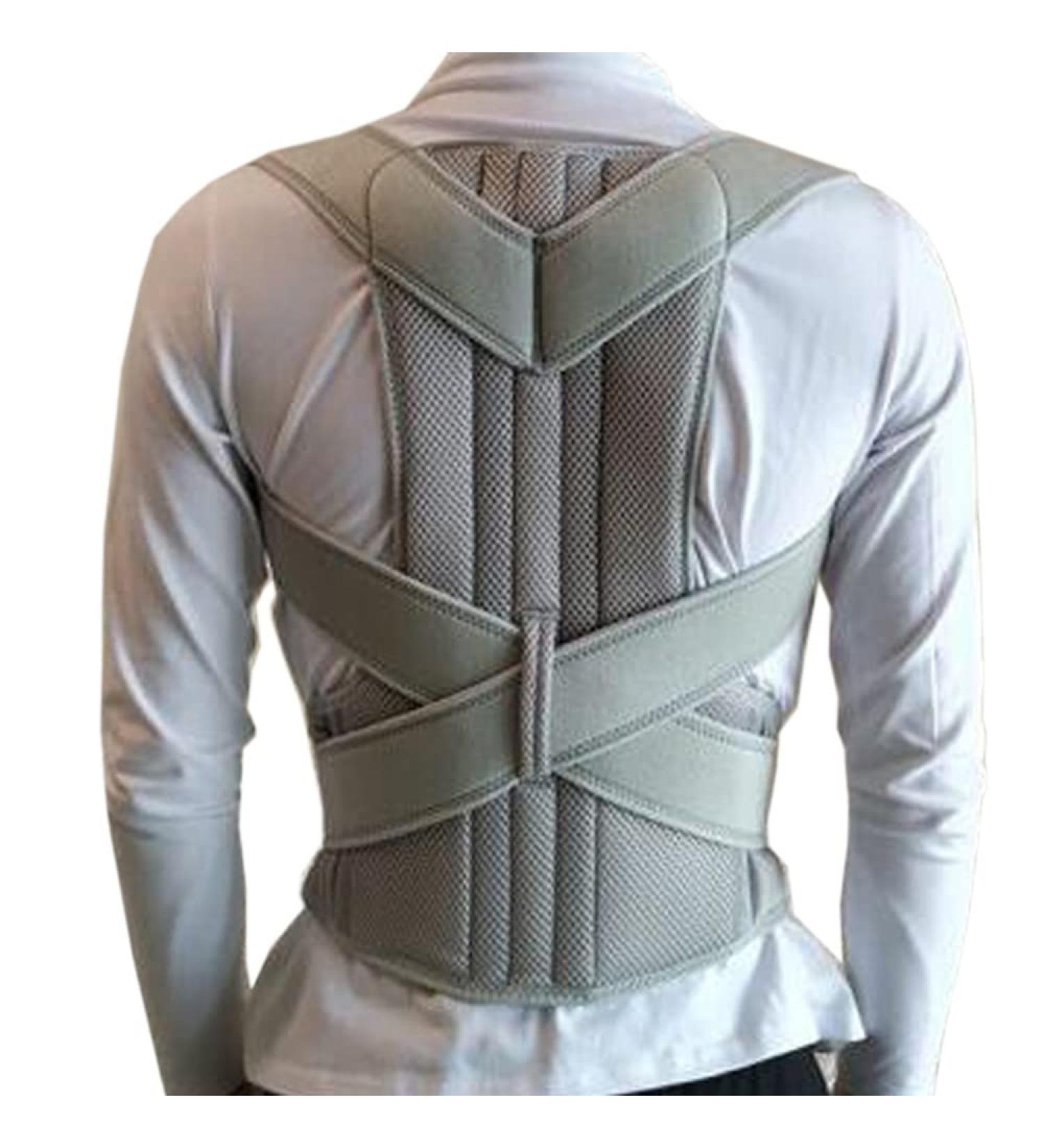 DFHBFG Alloy Bar Posture Corrector | Adjustable Waist & Shoulder Back Brace | Clavicle Support for Slouching & Hunching - S Code Gray International Shipping - Buy Online on GoSupps.com