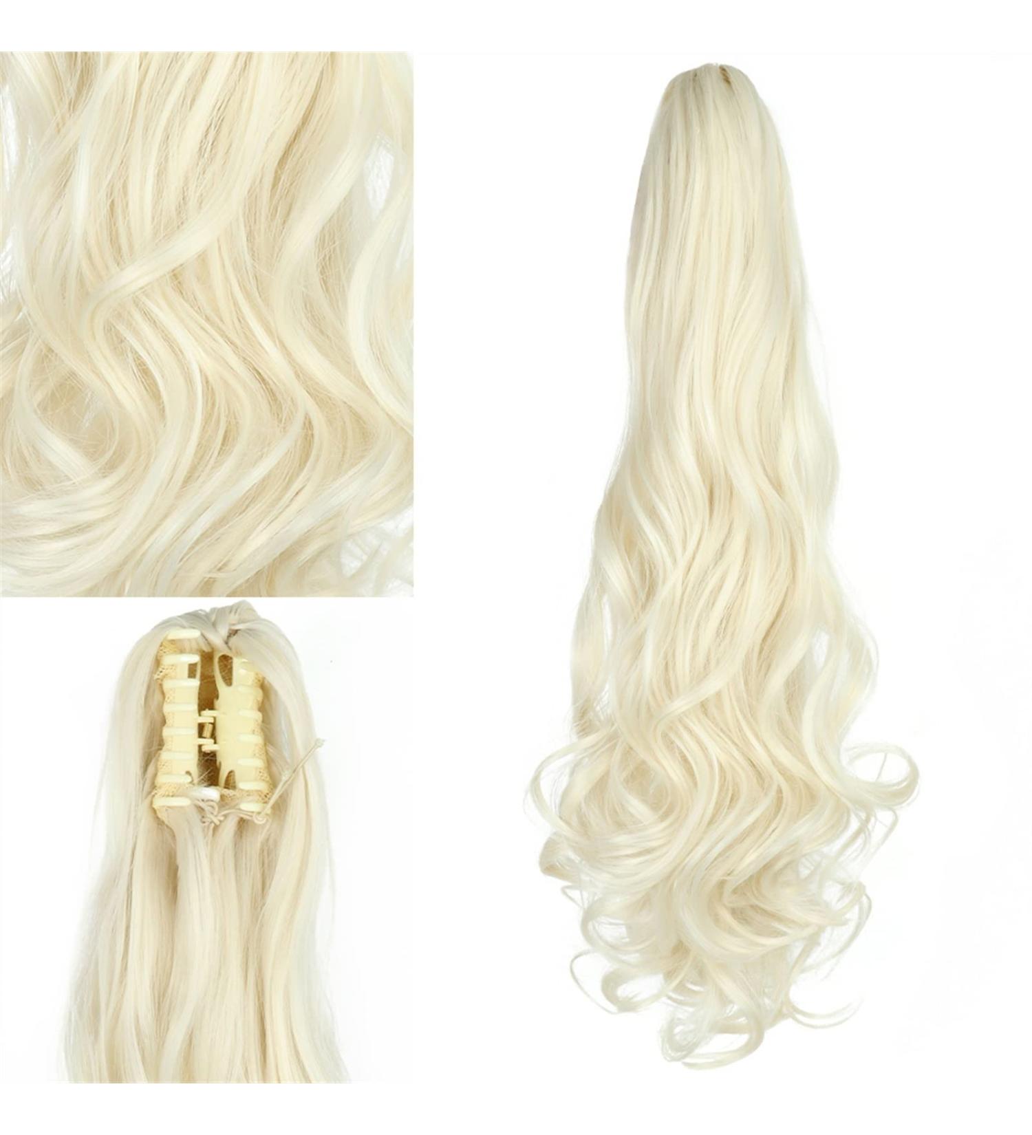 Ponytail Extensions 24inch Synthetic Claw Clip On Straight Ponytail Hair Extension Ponytail Extension Hair for Women Pony Tail Hair Hairpiece for Women(Color:60-01) - Buy Online on GoSupps.com