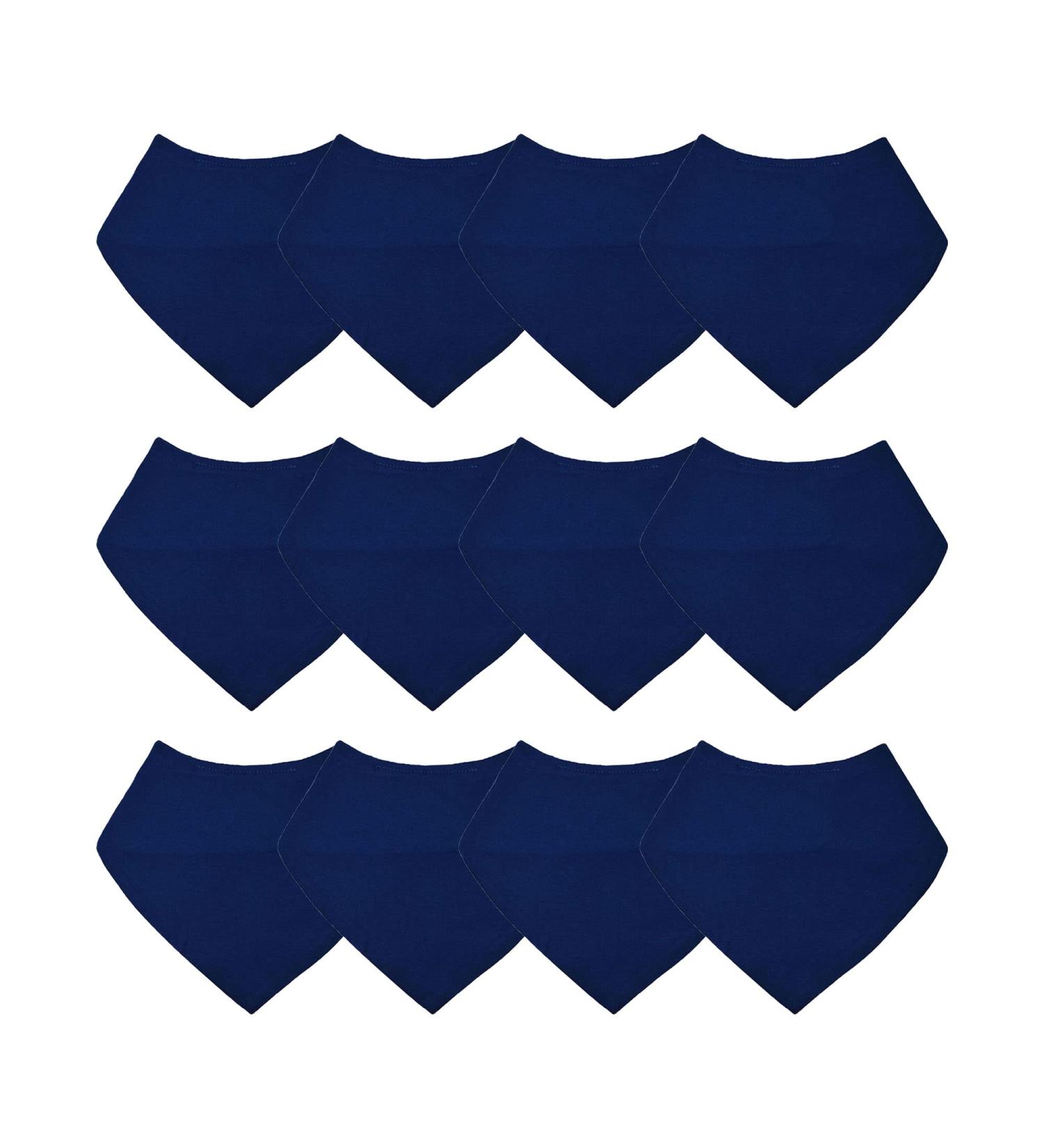 Royal Icon Baby Bandana Bibs - Soft & Absorbent - Set of 12 Navy Bibs for Newborn Boys & Girls (0-6 months) - Buy Online on GoSupps.com