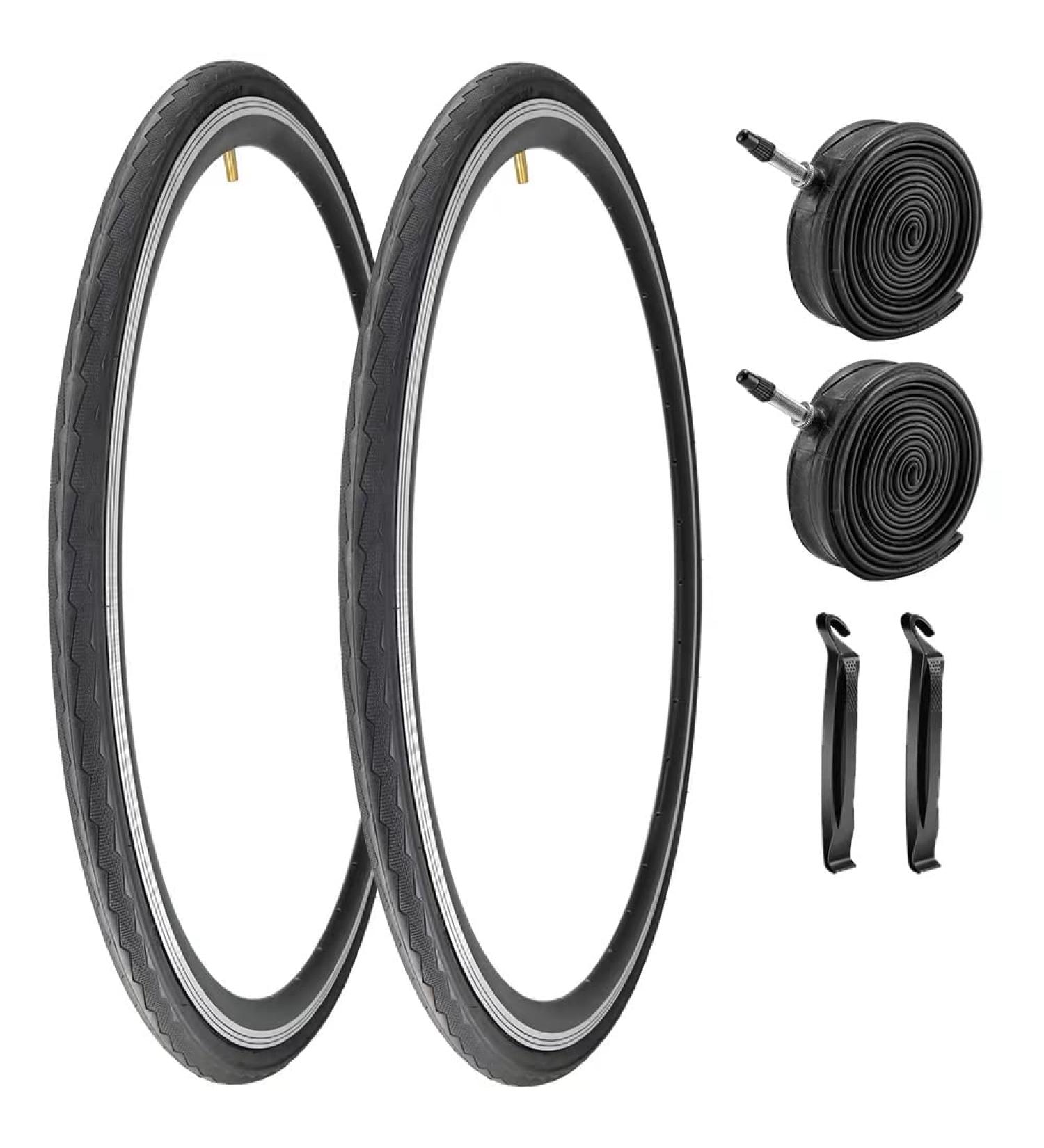 2 Pack 700x23-35C Bike Tires + Inner Tubes | Foldable Replacement for Road Bicycle | 700x28C 60TPI - Buy Online on GoSupps.com