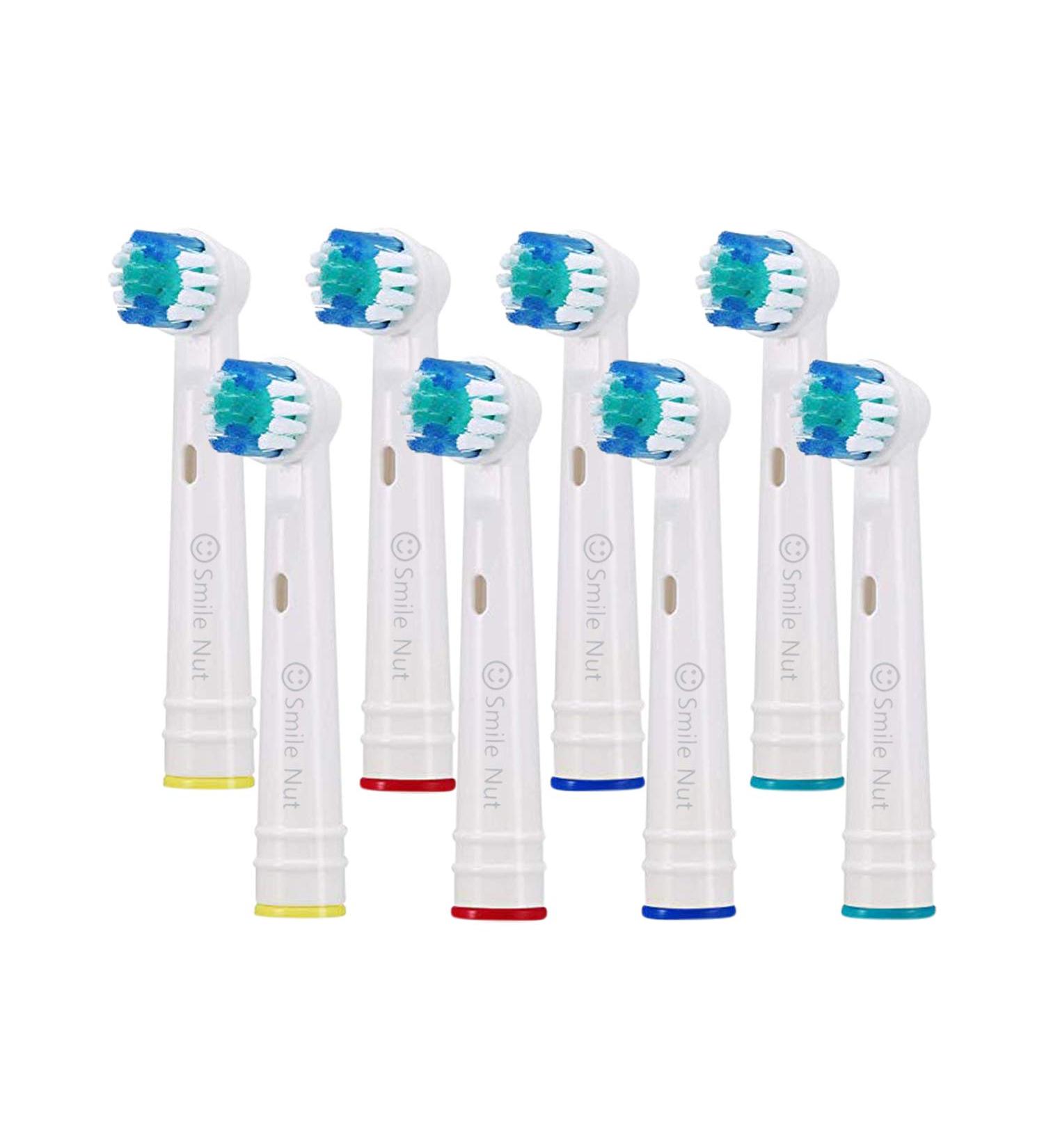 8 Pack Oral B Compatible Replacement Electric Toothbrush Heads - Superior Cleaning for Braun Handles - Plaque Removal - White - Buy Online on GoSupps.com