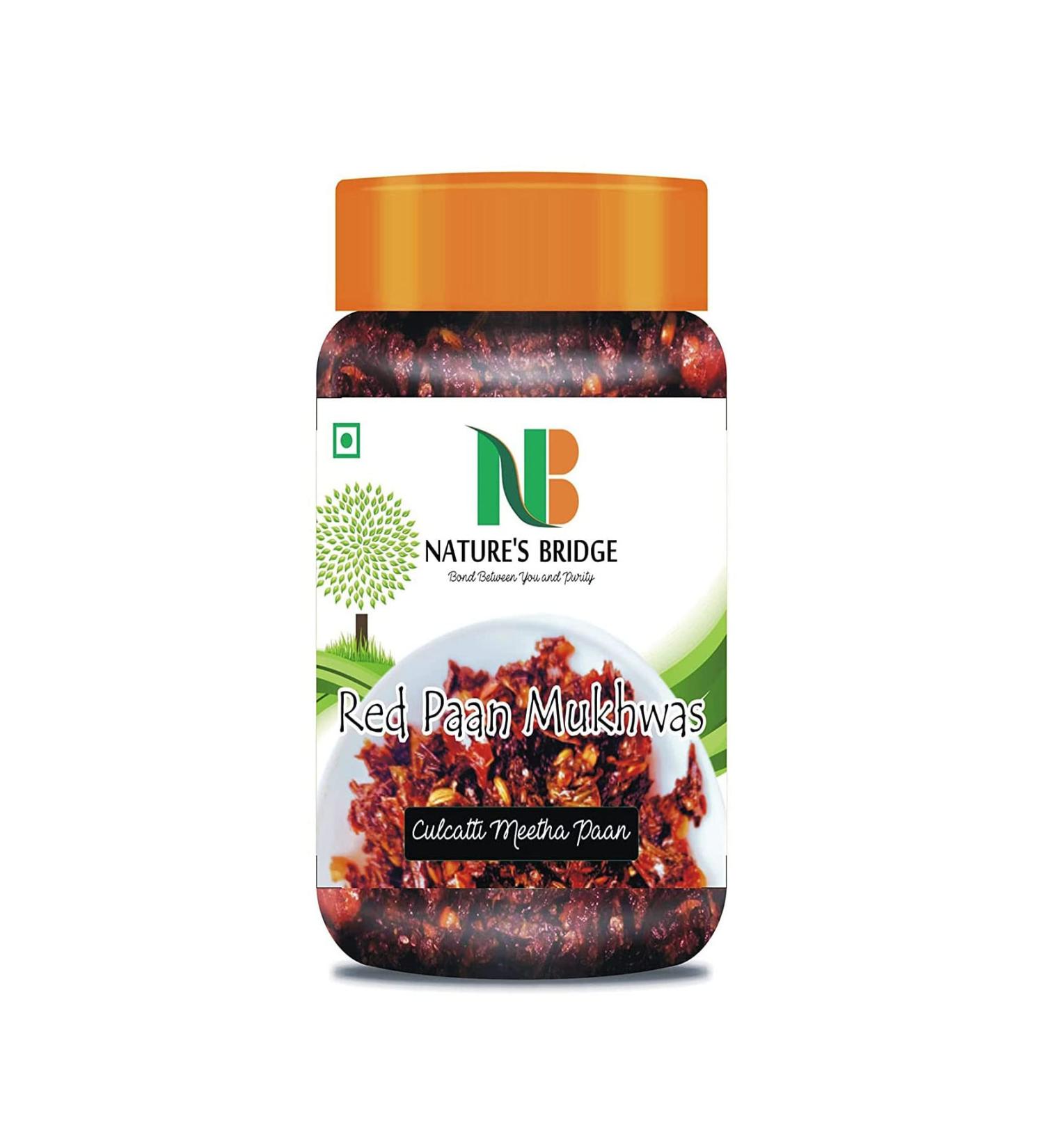 Nature's Bridge Red Mix Mukhwas Jar Pack (300 Gm) / Culcatta Meetha Mix / Sweet Mix Mukhwas / Mix_Packing May Vary - Buy Online on GoSupps.com