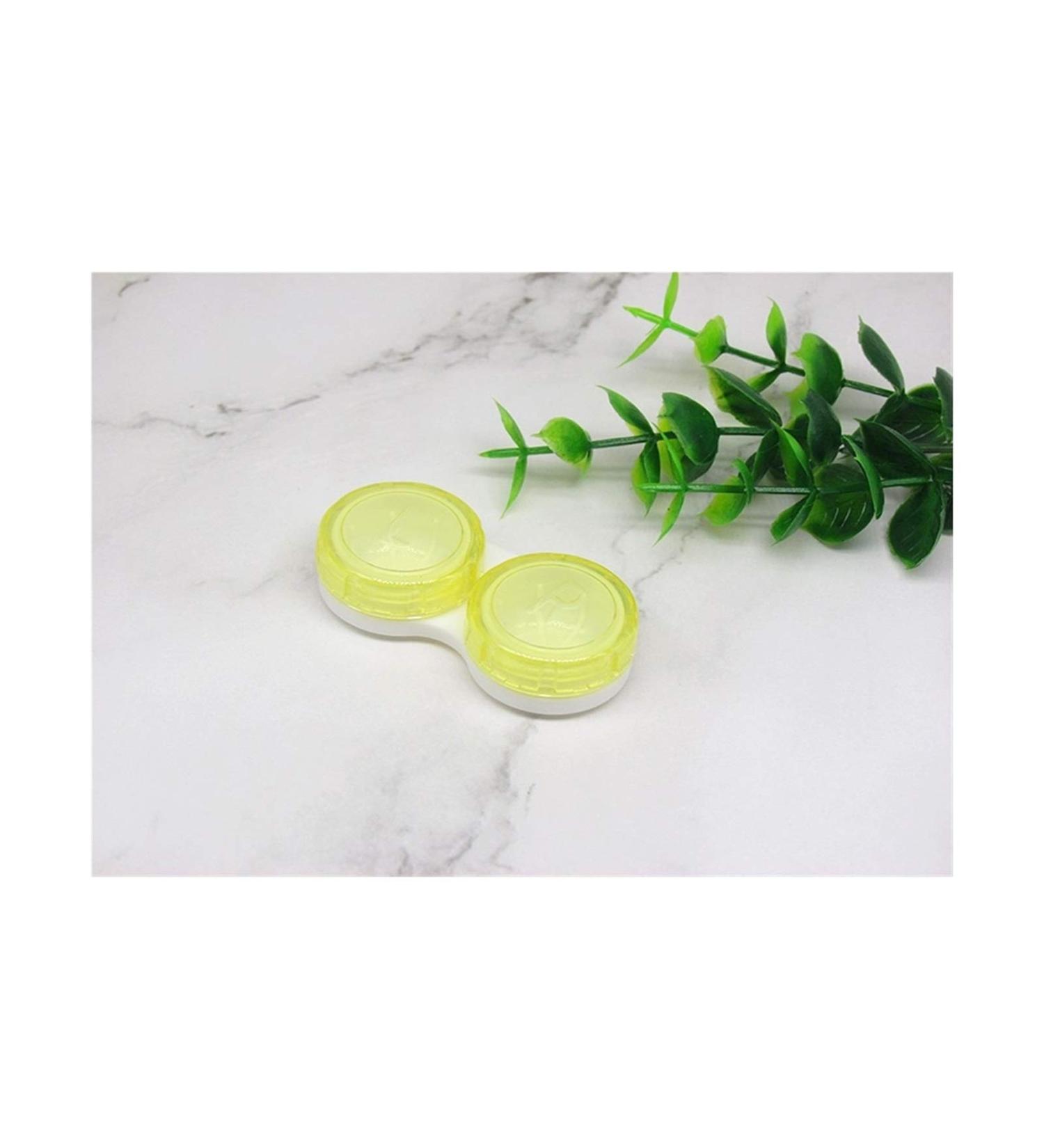 Owlkay Contact Lens Storage Container - Mini Colored Box for Women | Pink & Yellow - Buy Online on GoSupps.com