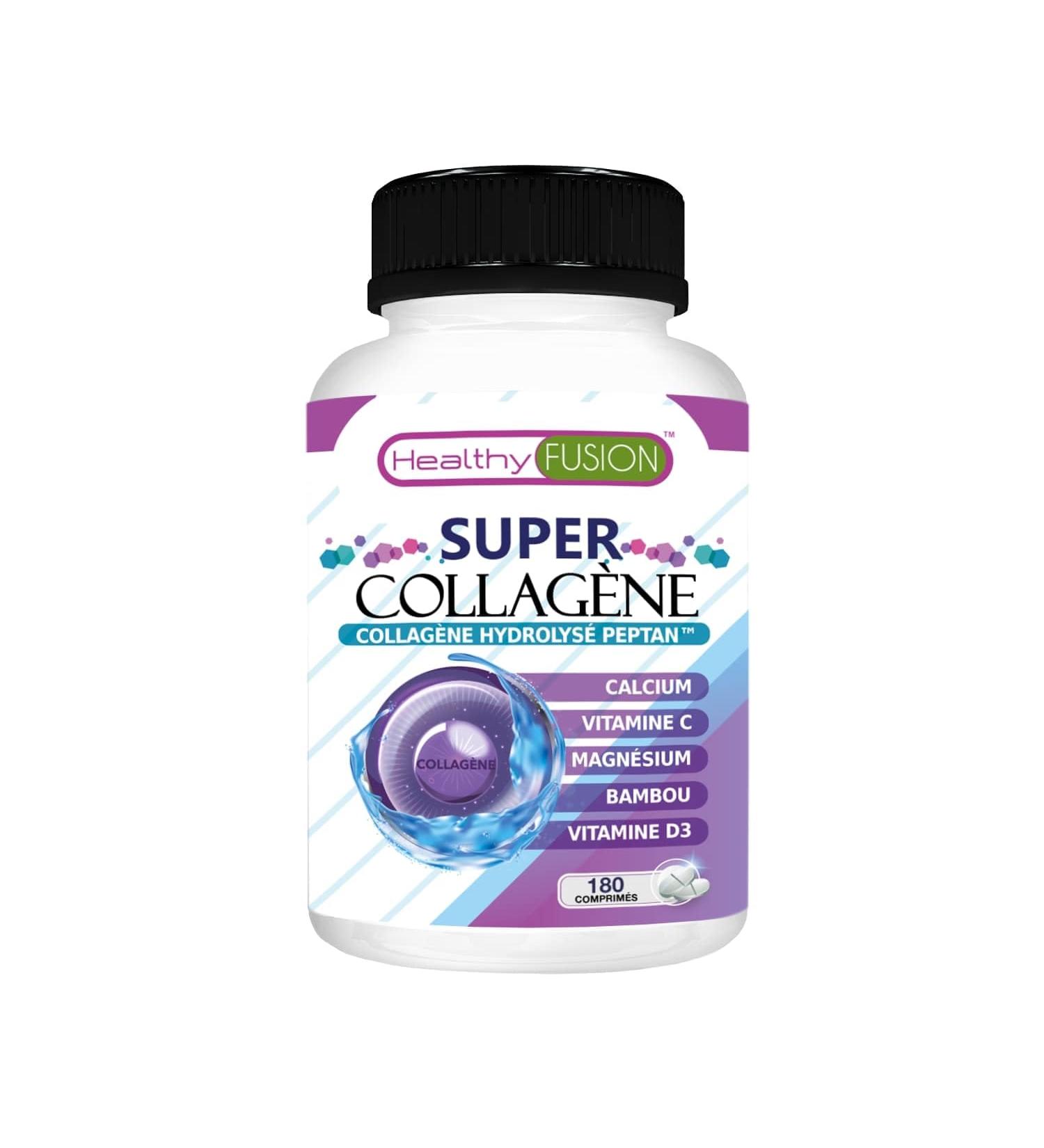 Hydrolyzed Marine Collagen + Bamboo + Magnesium + Calcium + Vitamins C and D3 | Hydrolyzed Collagen Peptan | For Health & Care of Joints Muscles & Bones | 180 Tablets - Buy Online on GoSupps.com