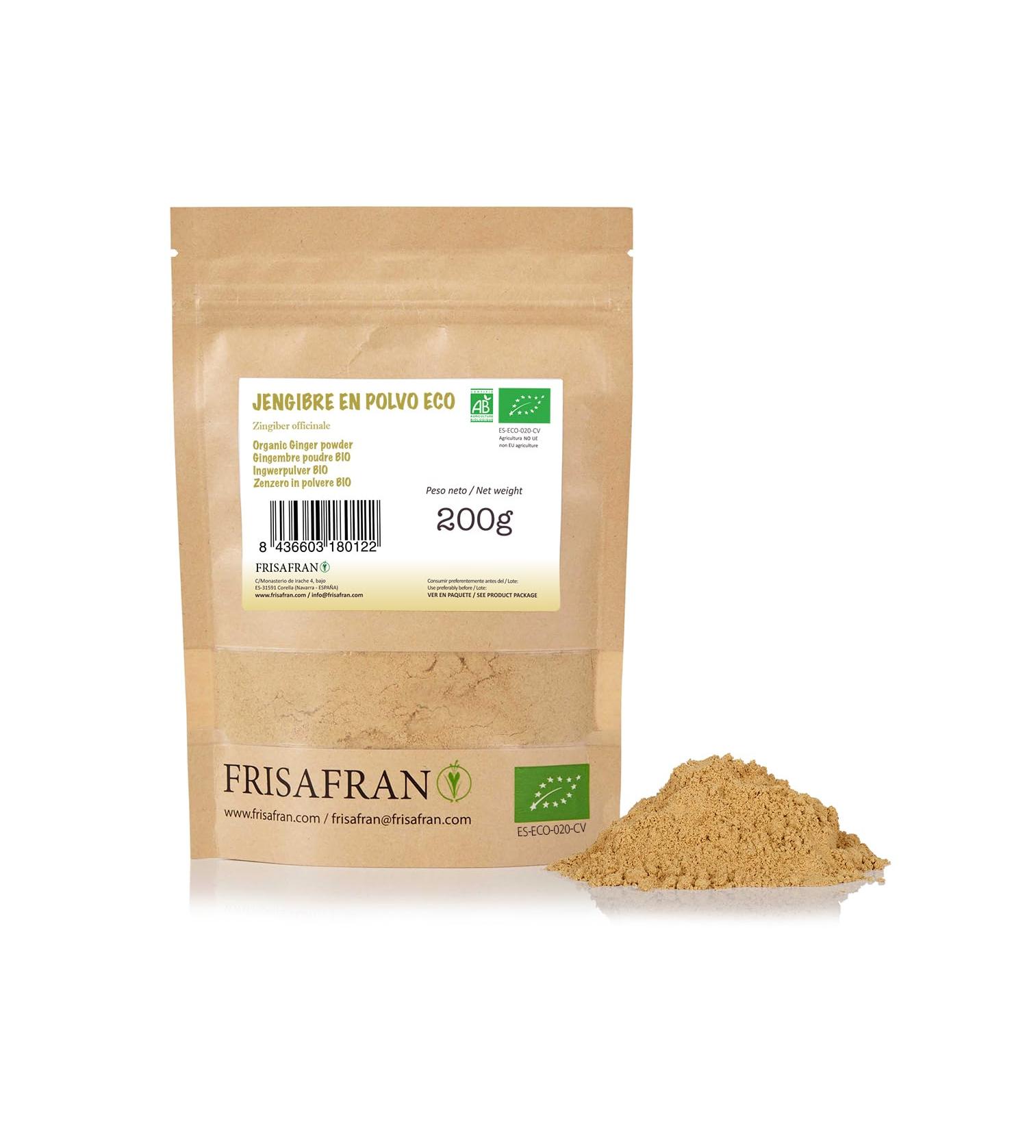 Frisafran Organic Ground Ginger Powder 200g | Premium Dried Ginger Spice for Health & Flavor - Buy Online on GoSupps.com