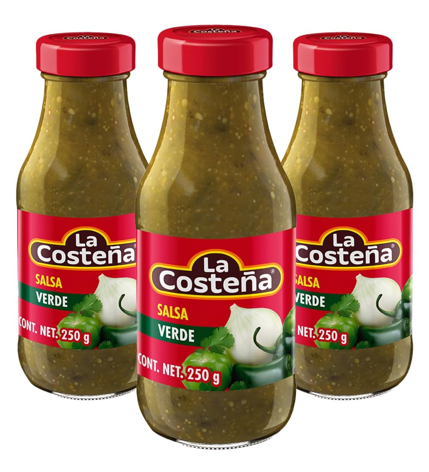 La Costena Salsa Verde 250g (Pack 3) / Mexican Salsa Verde Sauce Green Salsa Dipping Sauce Bottle - Buy Online on GoSupps.com