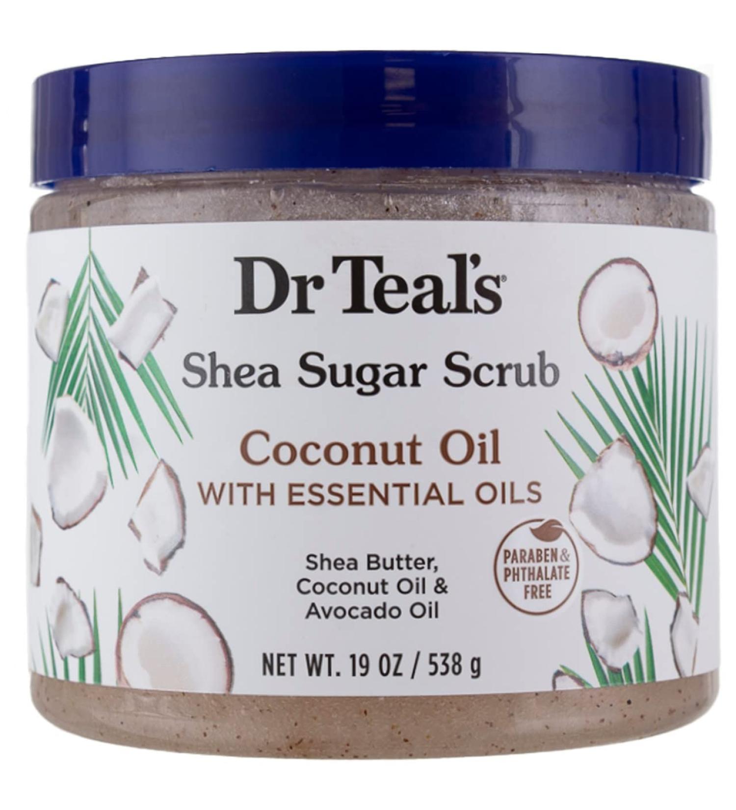 Dr. Teal's Coconut Oil Shea Sugar Scrub 19oz - Exfoliating Body Scrub - Buy Online on GoSupps.com