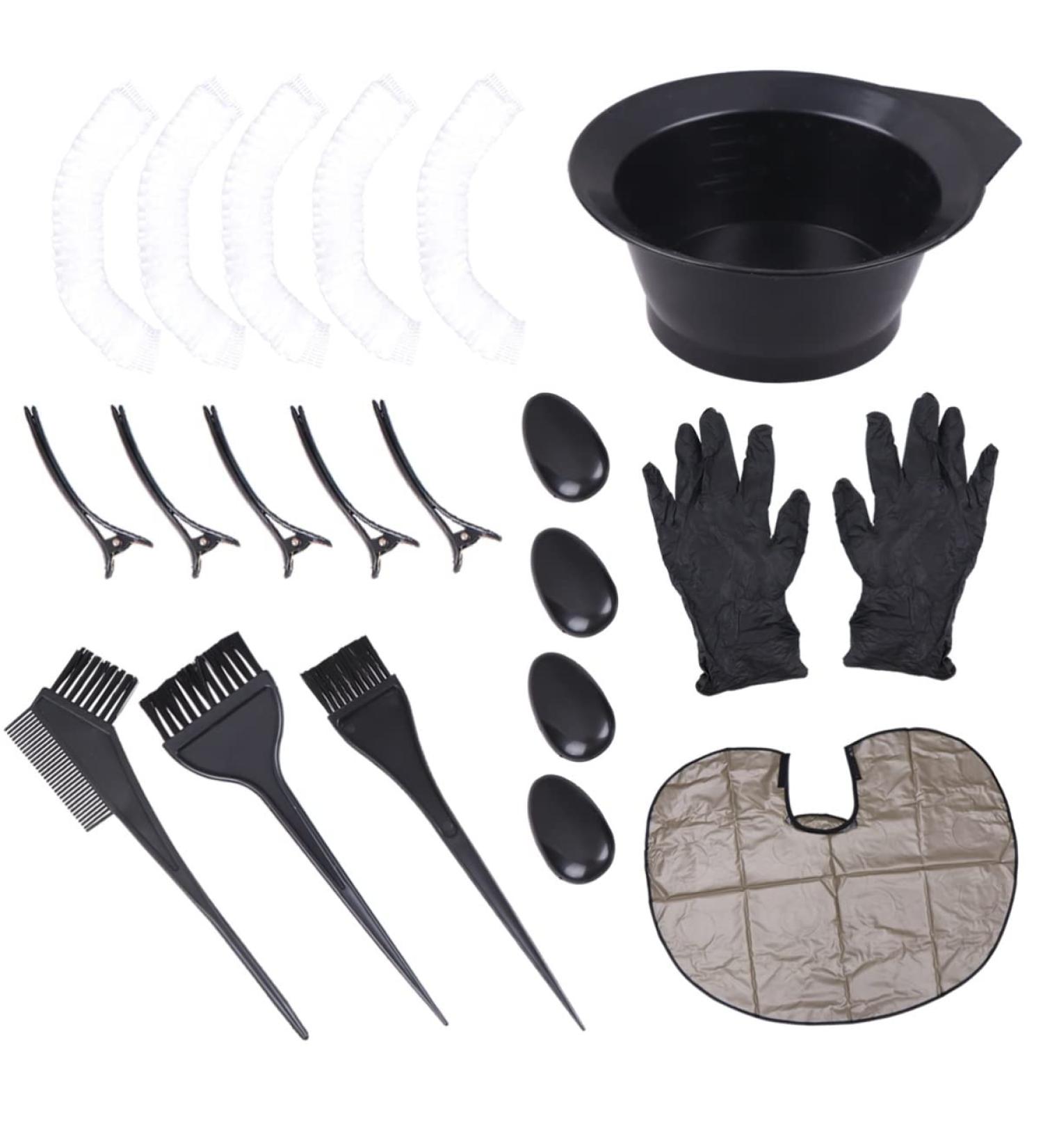 Healifty Hair Dye Coloring Kit 20Pcs - Hair Dye Bowl Hair Dye Brush Hair Dye Comb Hair Coloring Cape Ear Cover Gloves Hairpin Hair Dying Accessory Kit for Hair Coloring Assorted Color 20pcs - Buy Online on GoSupps.com