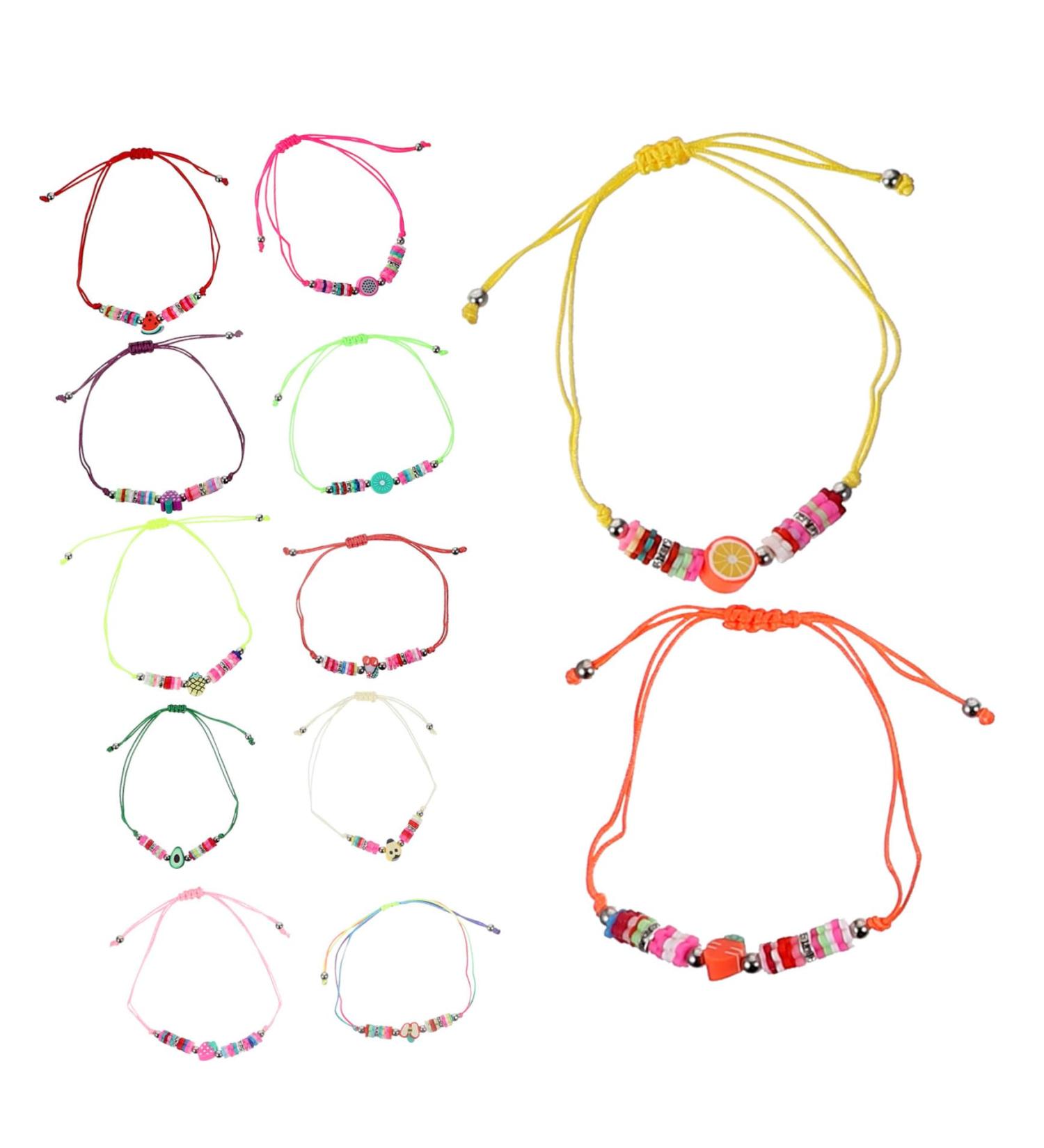 Abaodam 12pcs Dragon Fruit Bracelet Friendship Bracelets for Girls Rainbow Friendship Bracelet Clay Friendship Bracelets Braided Friendship Bracelet Beads Multi-layer Polymer Clay Child - Buy Online on GoSupps.com