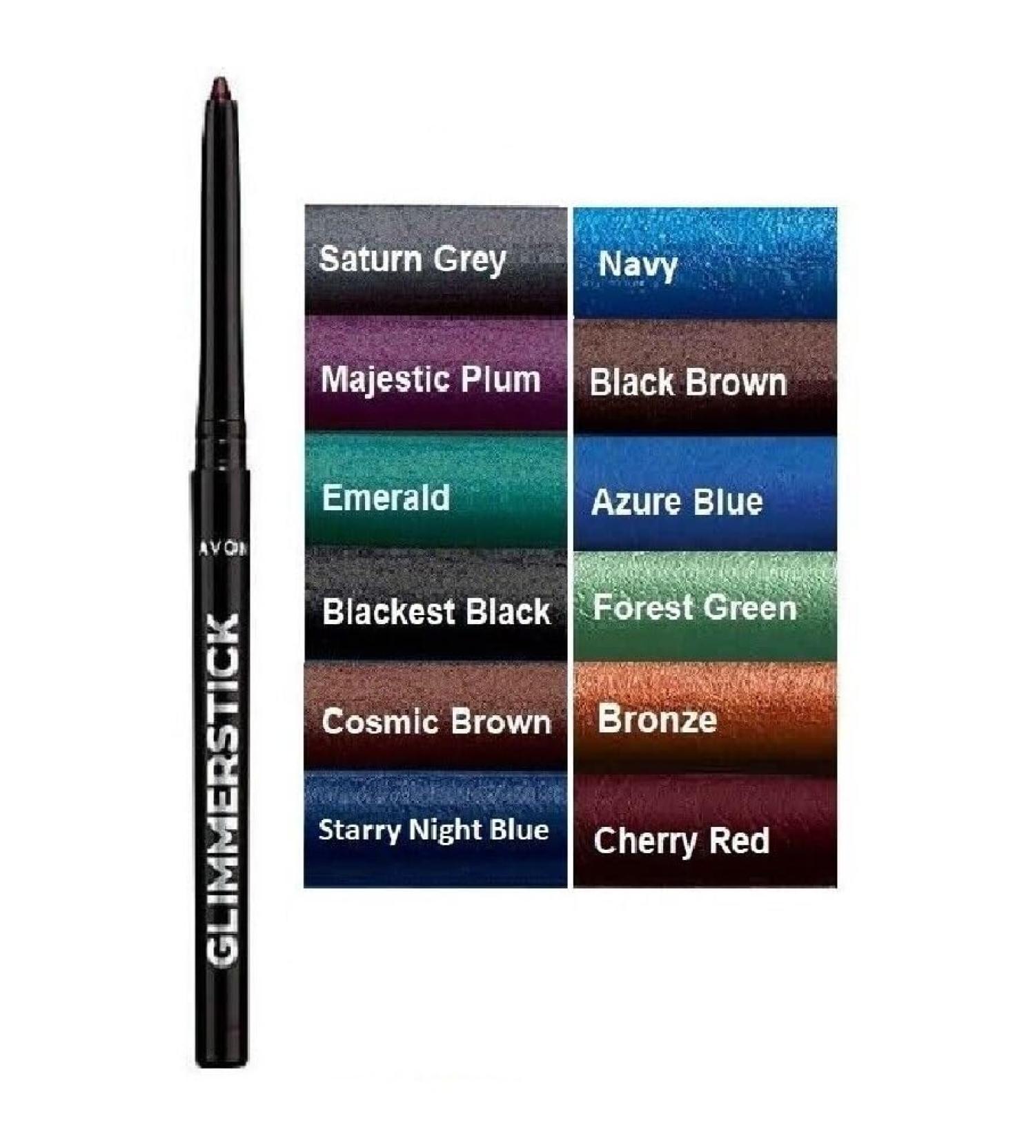 2 x Avon Glimmerstick Eyeliner Twist Up - No Need To Sharpen (Majestic Plum)