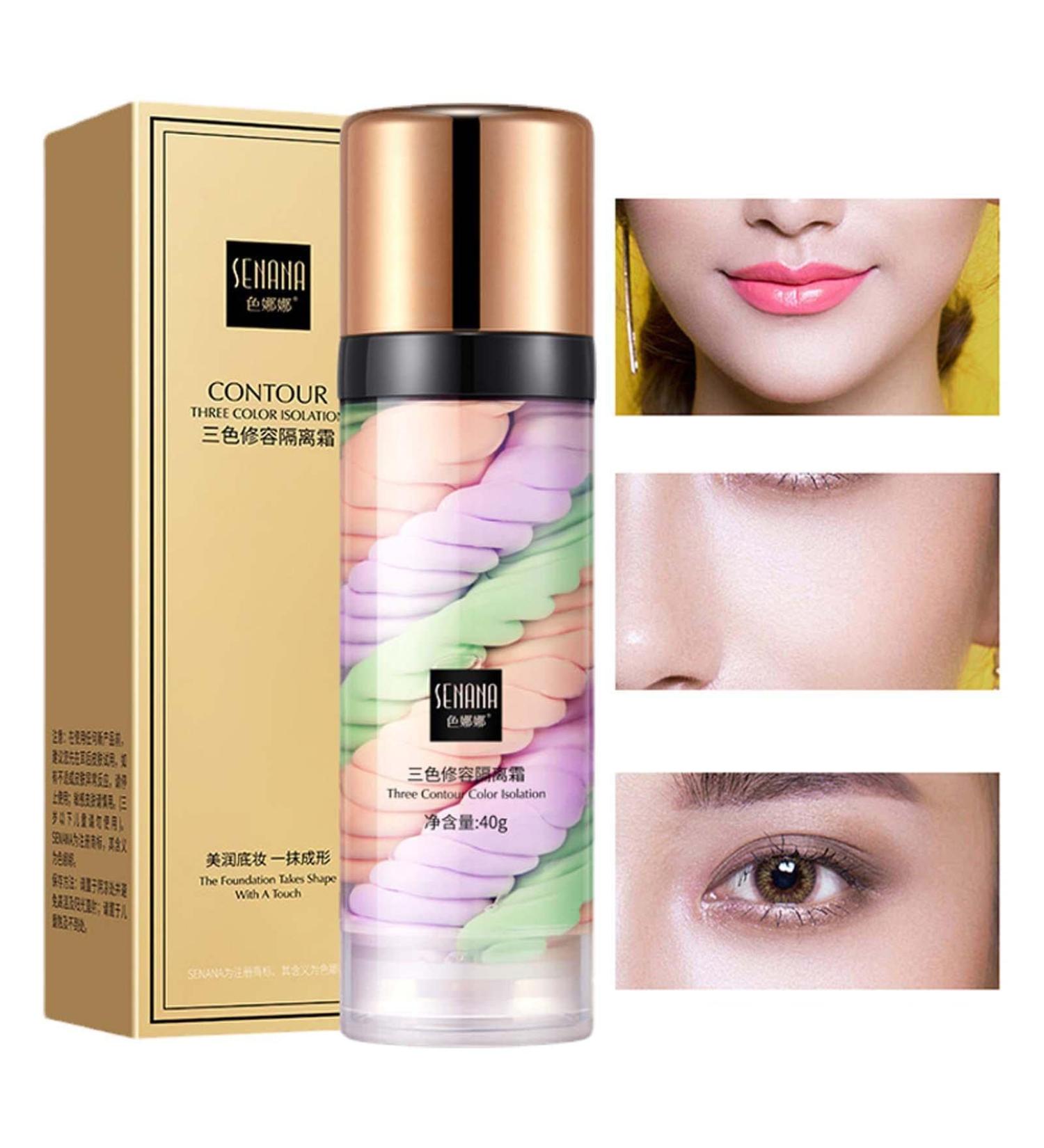 Makeup primer kleurcorrector Step TriColor Contours Isolation Cream Face Makeup Primer Base Isolation Cream Invisible Pore Moisturizing Concealer Foundation Limitoll - Buy Online on GoSupps.com
