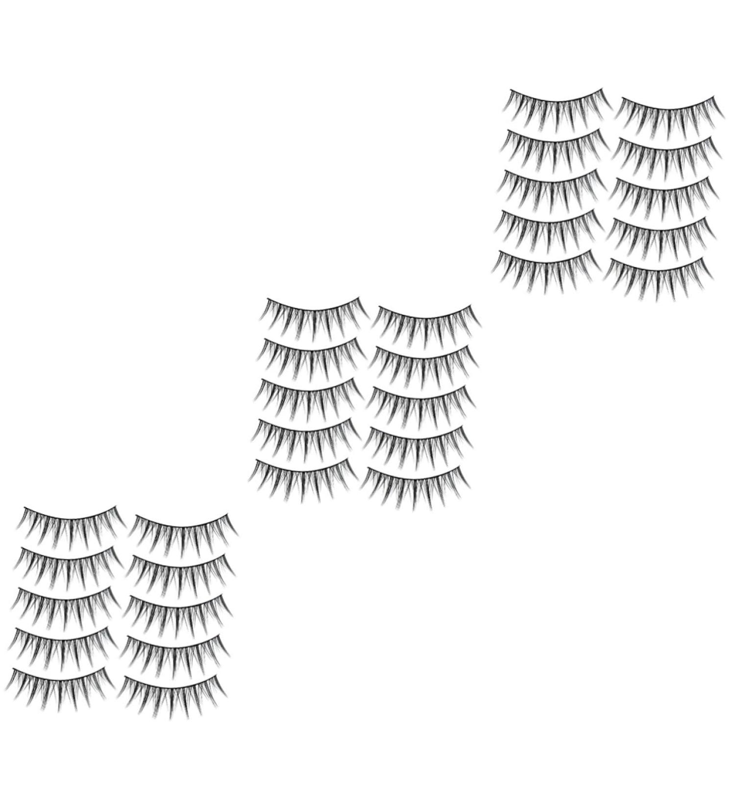 Ipetboom 30 Pairs Fake Eyelashes Lash Extension Natural Eyelashes Japanese Lashes Soft Light Reusable Black Eyelashes Eye Lashes Artificial Eyelashes False Lashes Fake Lashes Set Fiber Prom - Buy Online on GoSupps.com