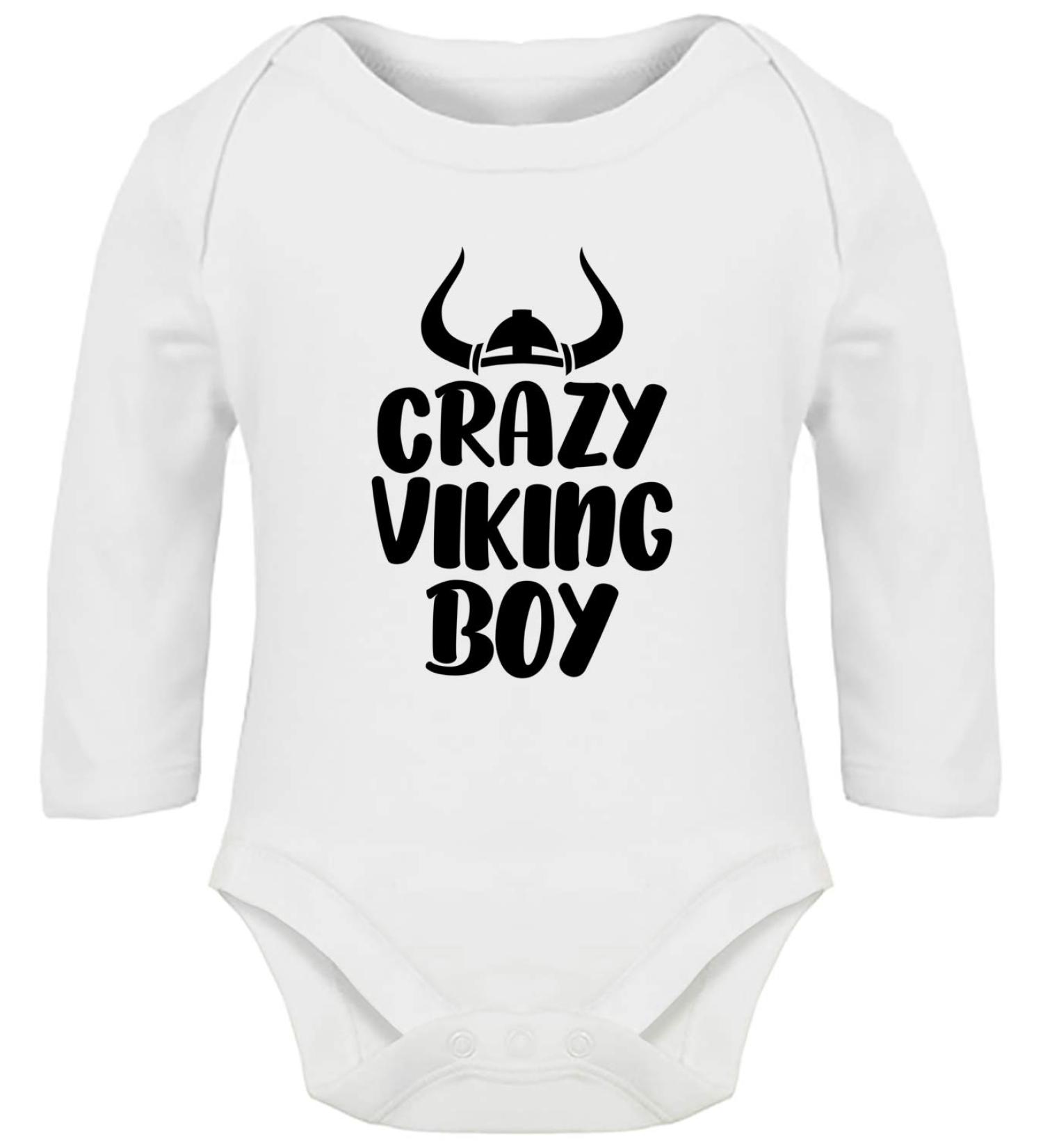 Hippowarehouse Crazy Viking boy Baby Vest Bodysuit (Long Sleeve) Boys Girls