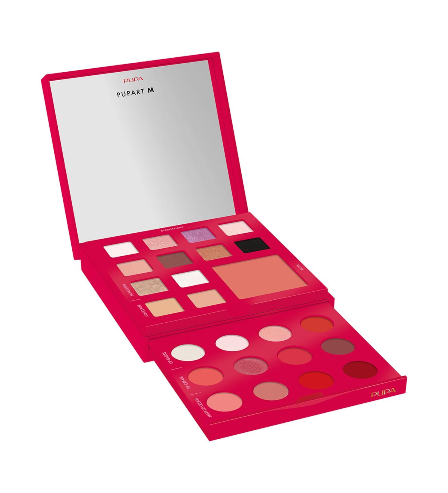 Pupa Milano Pupart M Makeup Palette 003 Red - All-in-One Makeup Kit: Blush Concealer Highlighter Eyeshadow Lip Gloss & Lip Cream - 0.6 oz - Buy Online on GoSupps.com