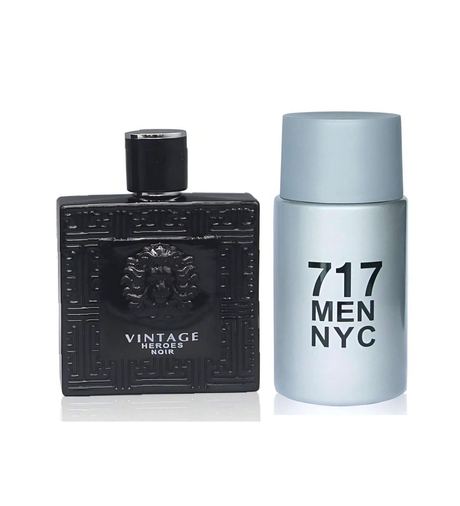 Vintage Heroes Noir&717 NYC Men Combo Cologne for Men/Eau de Parfum Natural Spray Top Notes of Green Apple and Lemon Middle Notes of Tonka Bean Base Notes of Geranium- Natural Spray 100ML - Buy Online on GoSupps.com