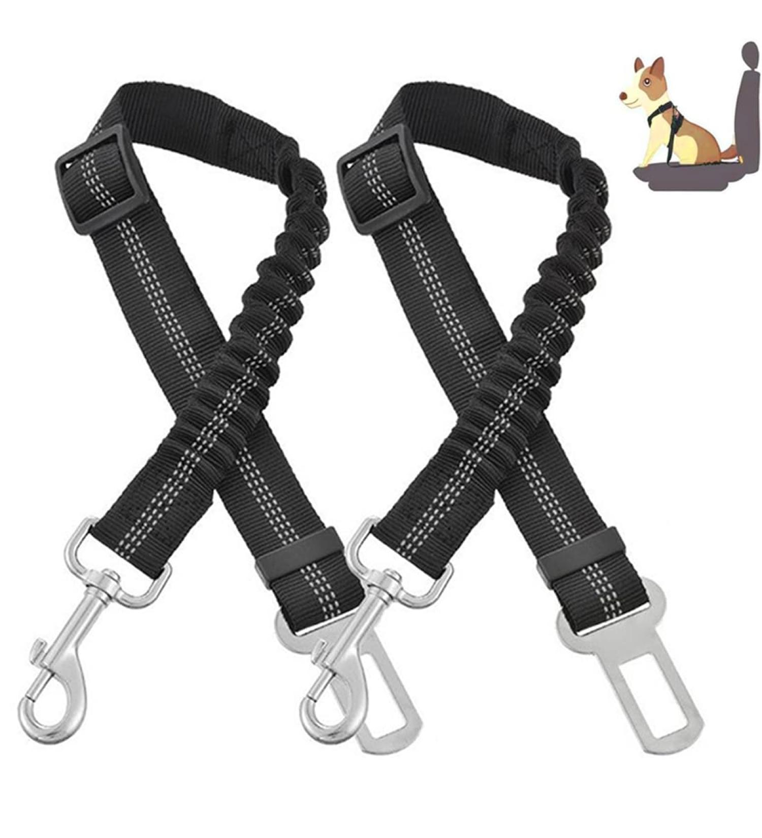 2-Piece Dog Car Belt & Harness Adapter - Padded Leash Included | Universal Fit for Dog Safety in Cars - Buy Online on GoSupps.com