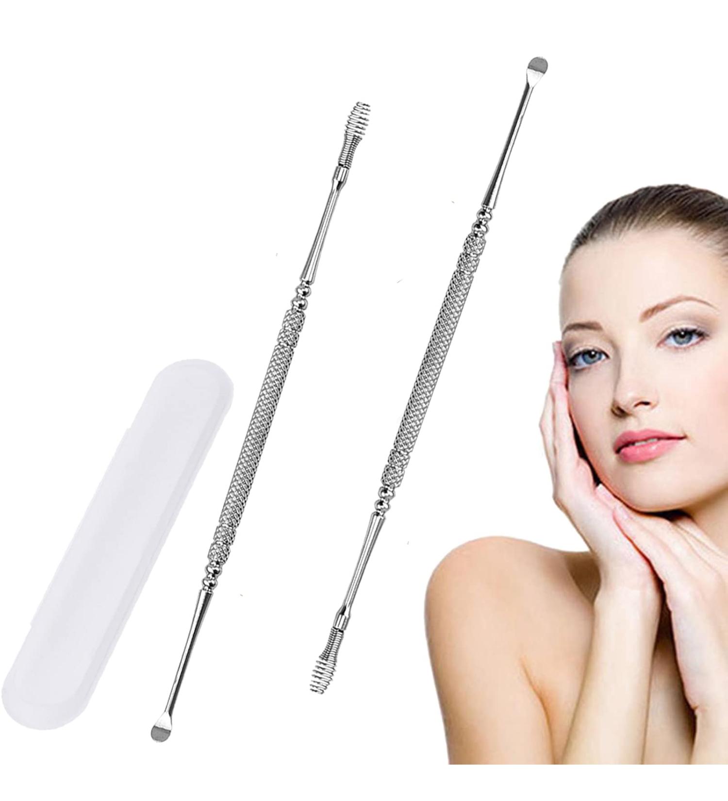 Spiral Ear Wax Pick Spoon Set with Storage Box and Cleaning Brush - Stainless Steel Ear Wax Removal Tool Kit for Adults (2PCS) - Silver - Buy Online on GoSupps.com