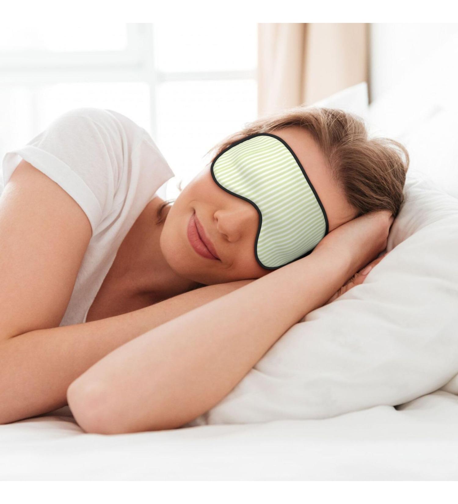Classic Green Striped Soft Eye Mask for Sleep | Travel Sleep Eye Mask for Men & Women - Buy Online on GoSupps.com