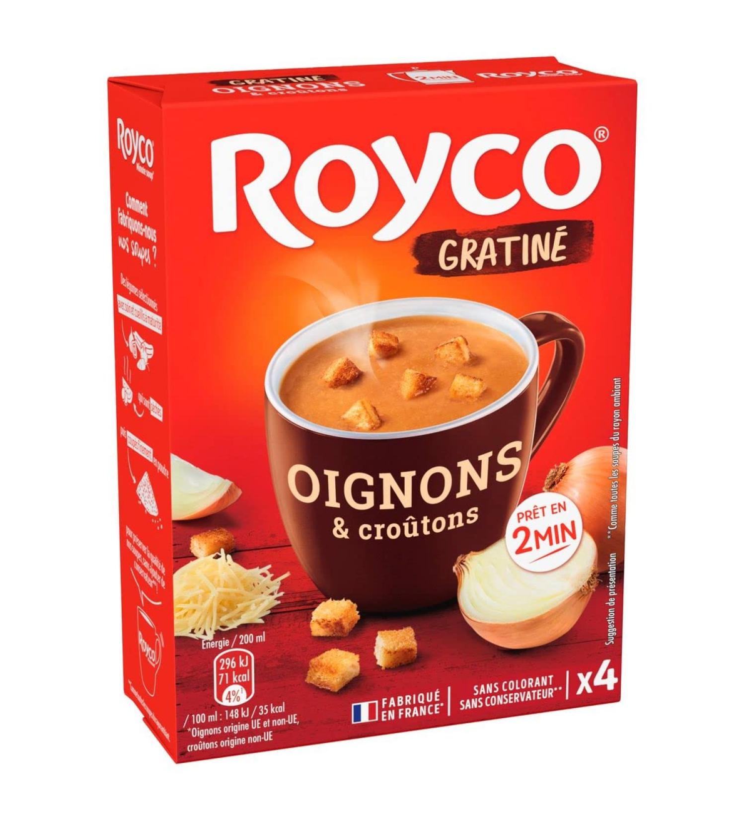 AUCHAN ROYCO Instant Soup with Onions and Croutons 4 Sachets 80cl Pack of 3