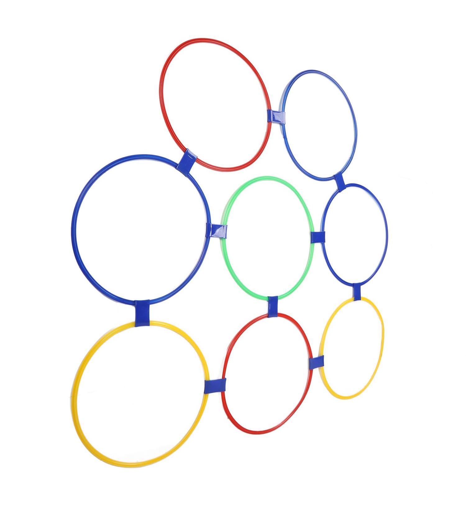 Sensory Training Hoops Free Combination Hopscotch Hoop Plastic Material Multipurpose 10PCS with 10 Buckles for Jumping Activities L 6.2x36cm - Buy Online on GoSupps.com