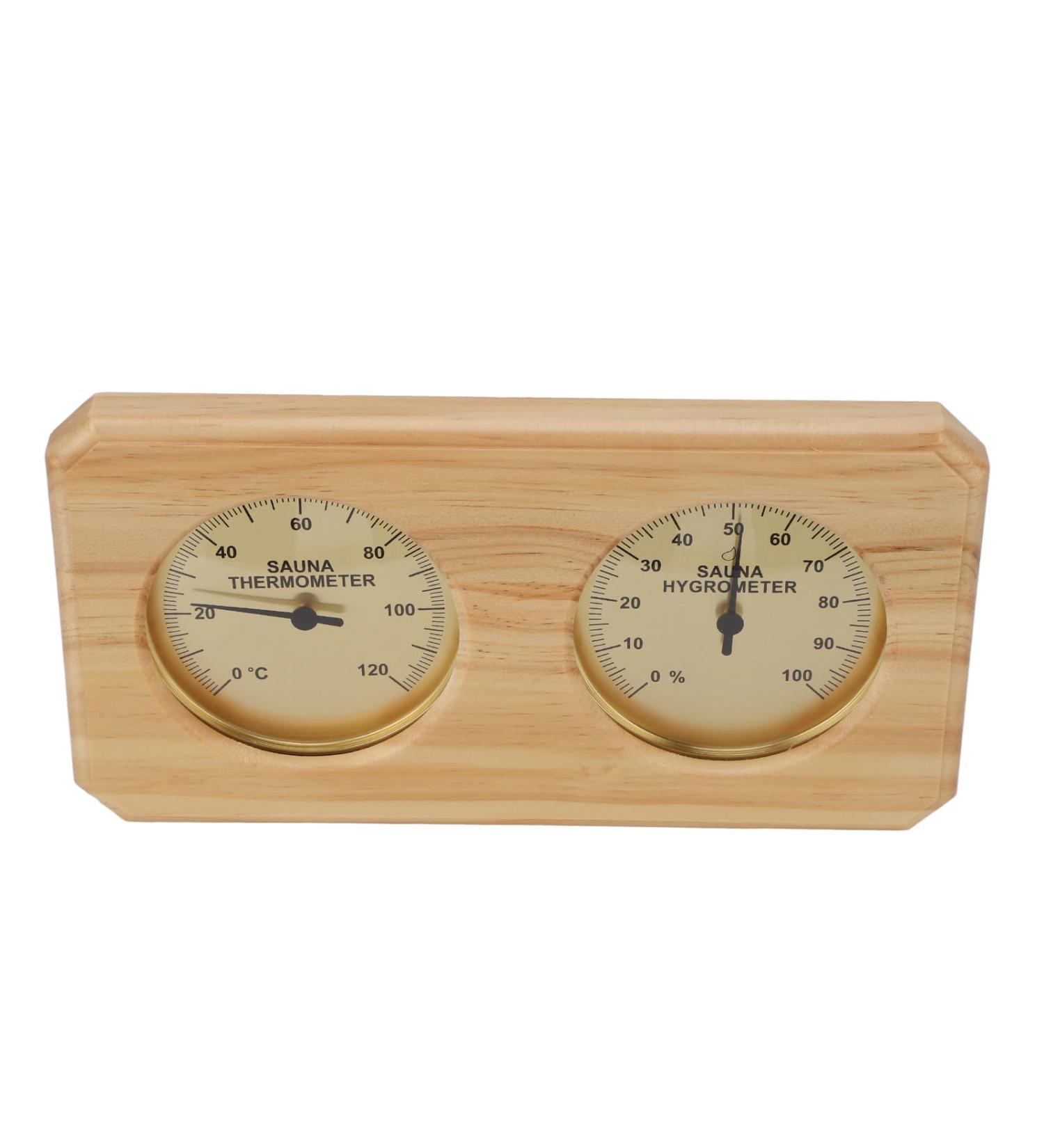 Wooden 2-in-1 Sauna Thermometer & Hygrometer | Accurate Humidity & Temperature Control for Optimal Sauna Experience - Buy Online on GoSupps.com