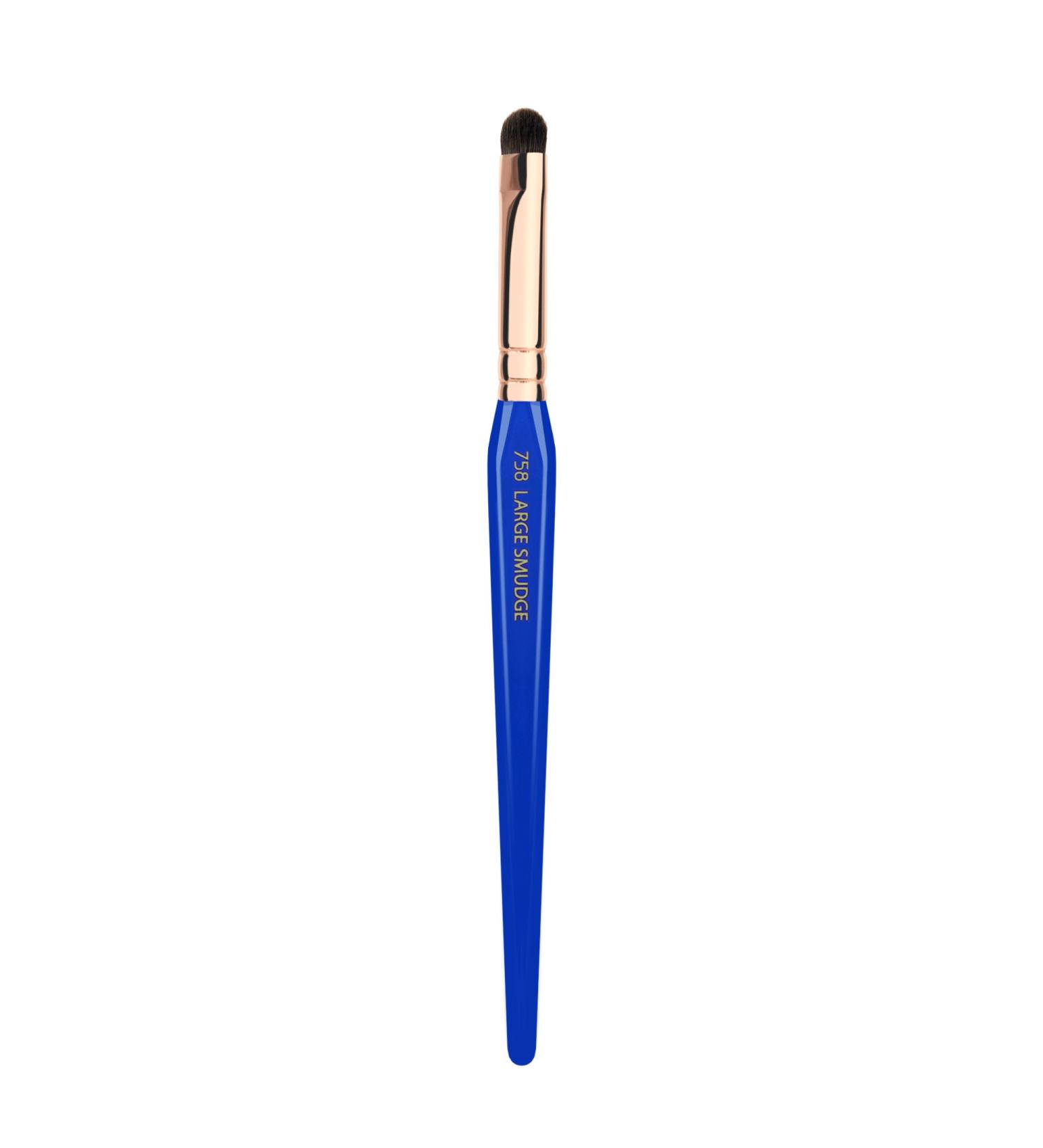 Bdellium Tools Professional Makeup Brush - Golden Triangle 758 Large Smudge Vegan Soft Synthetic Fibers for Smoky Eye - Blue 1pc - International Shipping Available - Buy Online on GoSupps.com