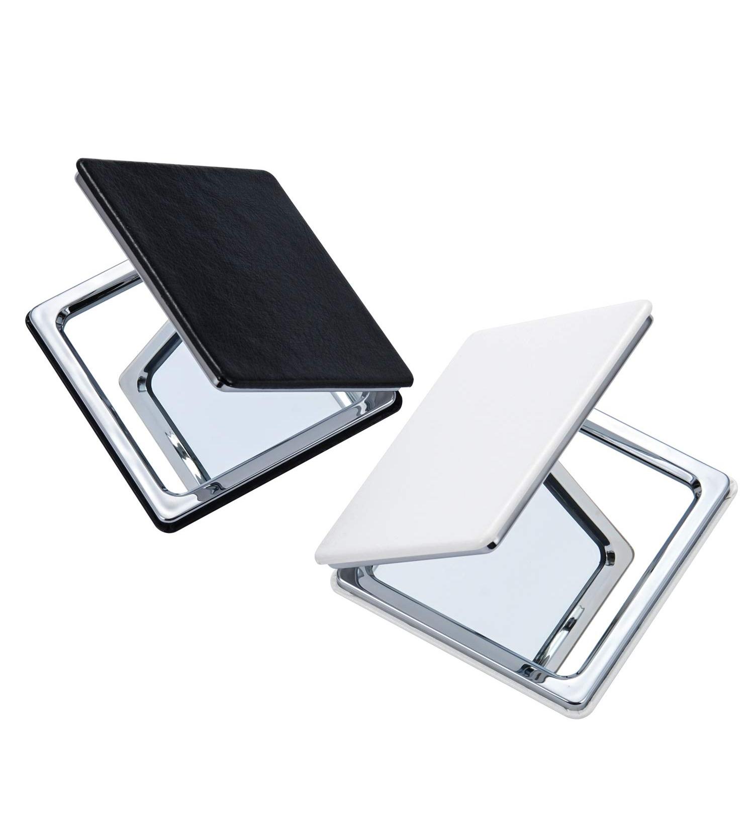 YEOTWIN Compact Square PU Leather Makeup Mirror Set - 1X and 3X Magnification, Double-Sided Hand Mirror for Purses and Travel (2pcs) - Buy Online on GoSupps.com