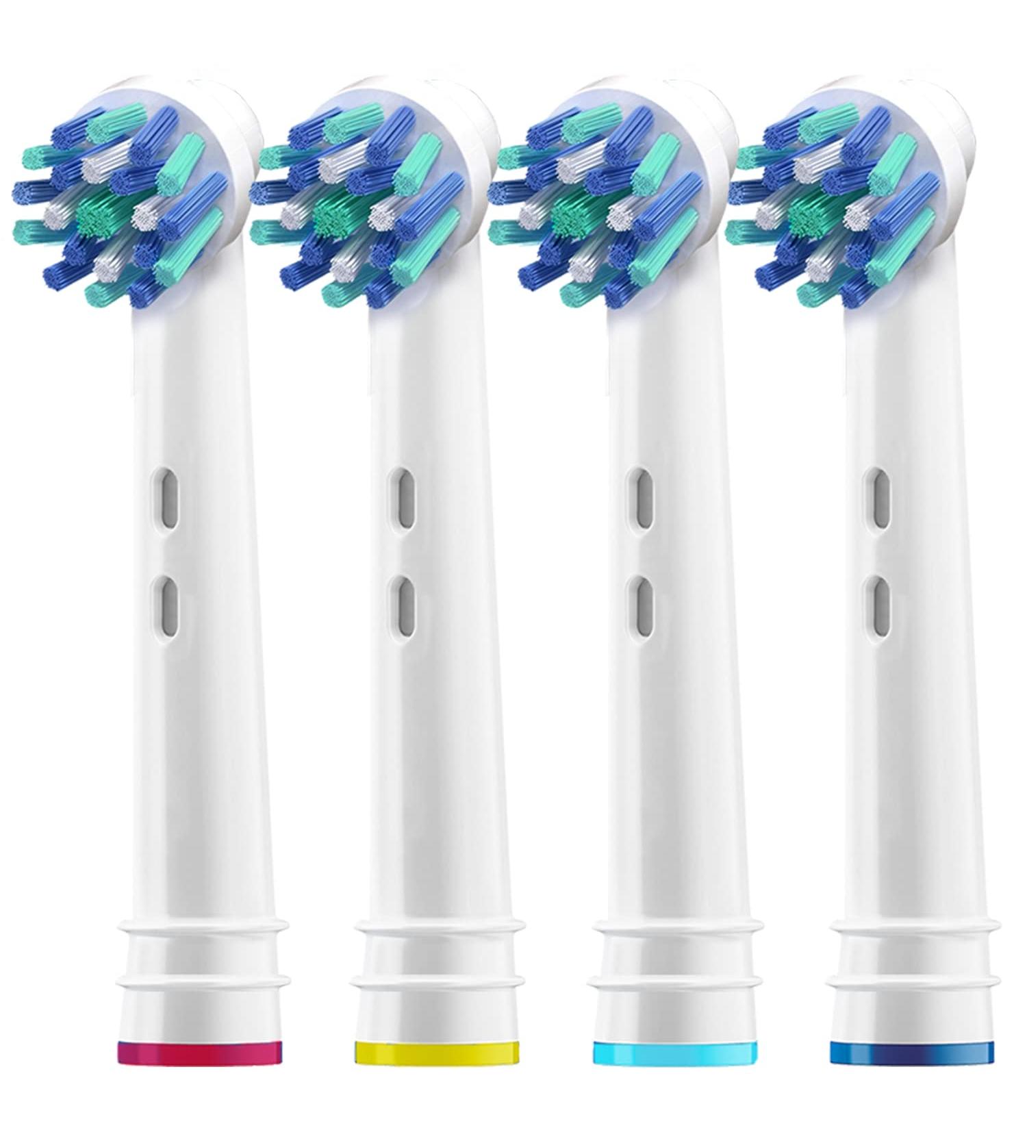 Alayna Replacement Brush Heads - Pack of 4 Cross Style Electric Toothbrush Heads Compatible with Oral B Braun Bases - Buy Online on GoSupps.com