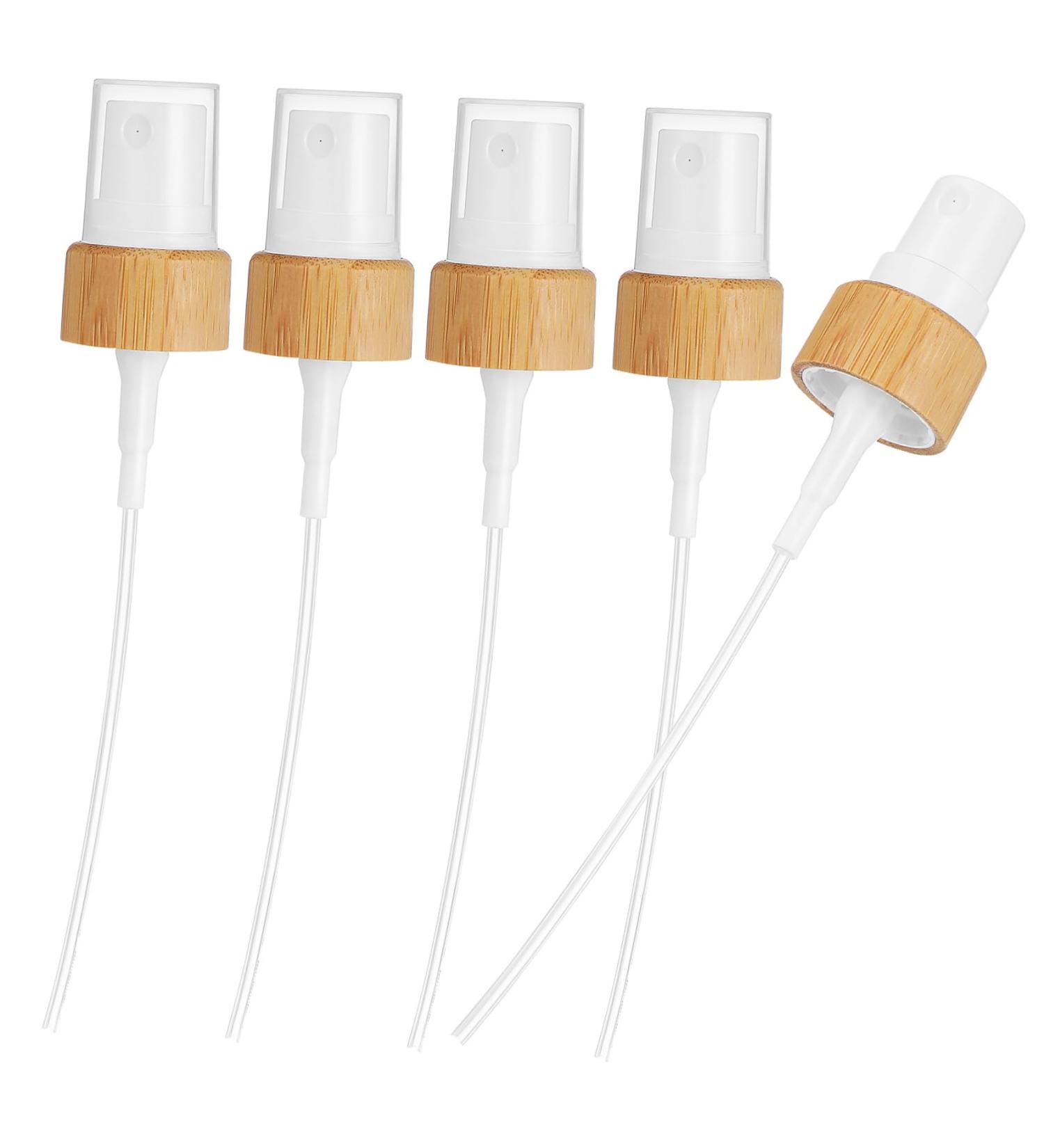 Healeved 5pcs Spray Bottle Nozzles Replacement Spray Tops Fine Mist Heads Bamboo Trim Leakproof Seal - Buy Online on GoSupps.com