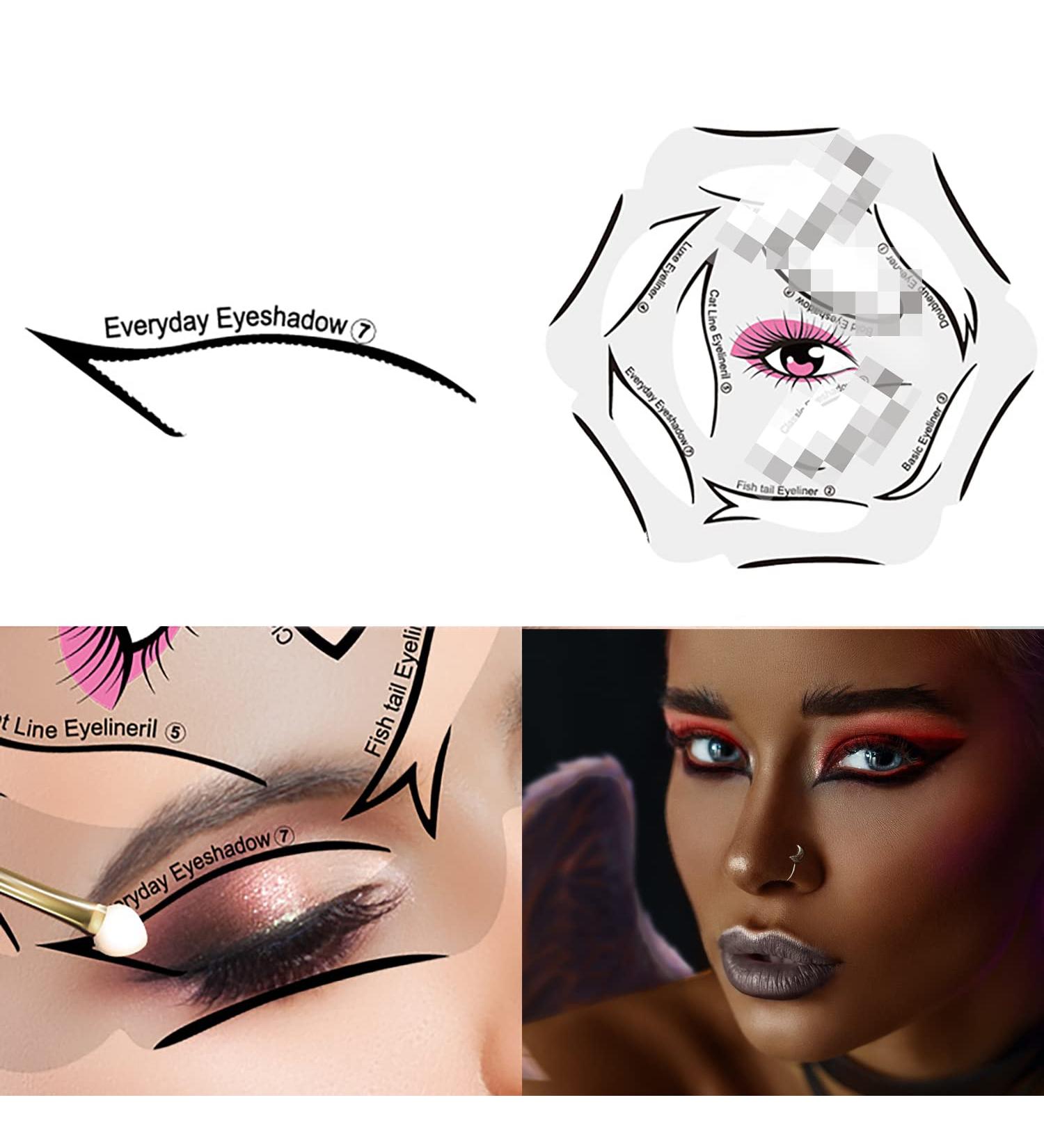 ASDGA Professional Eyeliner Stencil & Stamp Pad Set - Perfect Makeup Learning Tool for Beginners (2 Pcs) - Buy Online on GoSupps.com