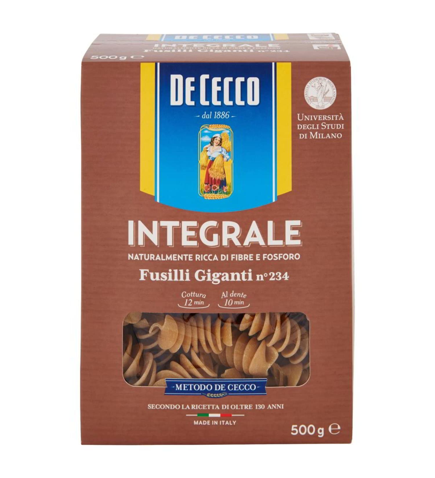  Italian Gourmet E.R. Pack of 10 Cecco Fusilli Giganti Integrali Pasta No. 234 Italian Pasta 500 g + Pulpa Italian Gourmet 400 g - Buy Online on GoSupps.com