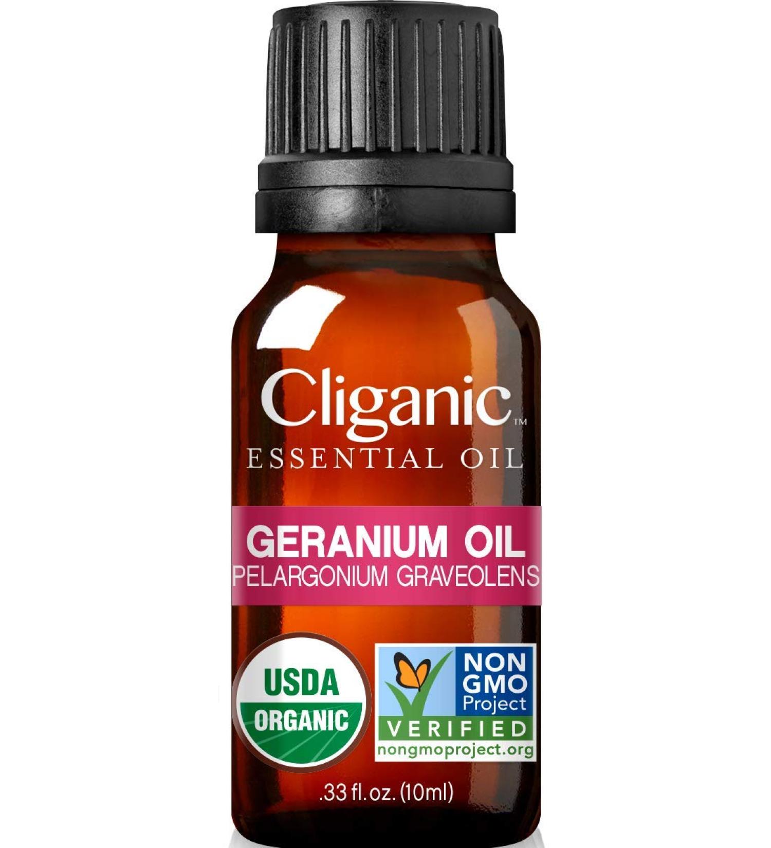 Cliganic 100% Pure Geranium Essential Oil - 10 ml | Aromatherapy & Skincare - Buy Online on GoSupps.com