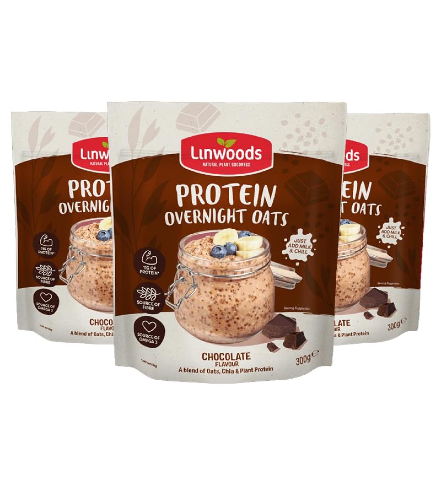 Linwoods Chocolate Protein Overnight Oats 900g - Vegan & Gluten Free Healthy Breakfast - Buy Online on GoSupps.com