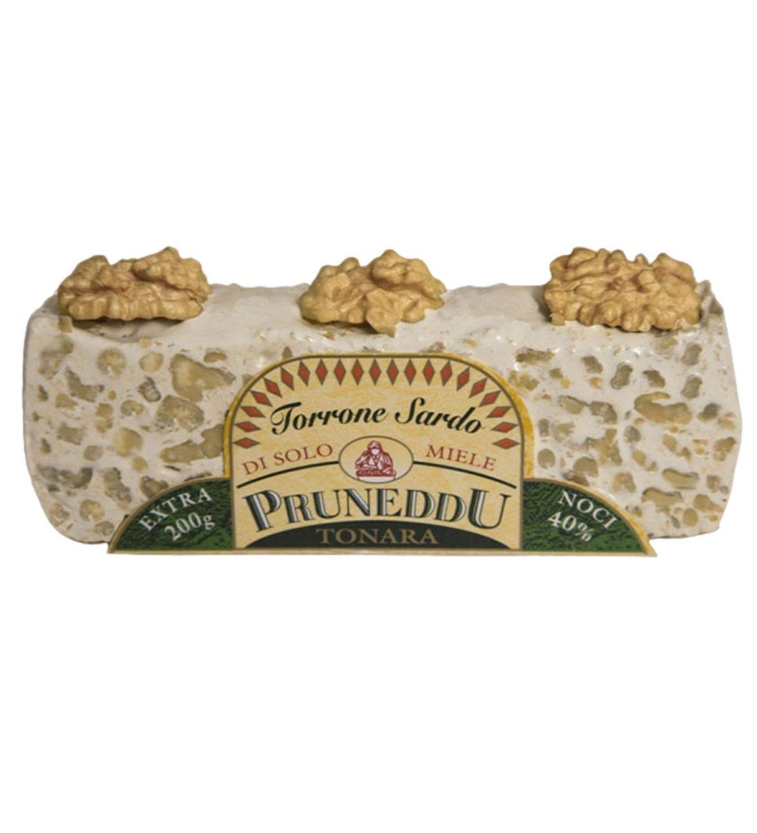 Torrone with walnuts and honey |Five |White nougat (hard) |Torrone |200g |Pruneddu Torronificio Artigiano Tonara Sardinia Walnuss 200 g (1 Pack)