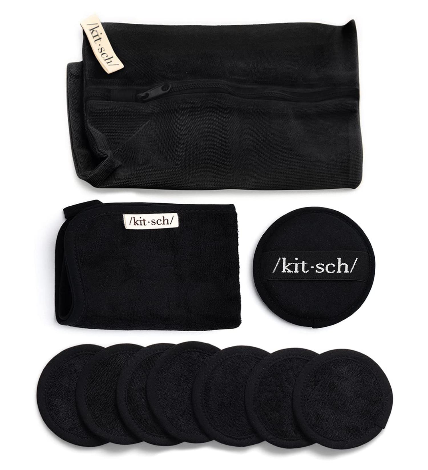 Kitsch Ultimate Cleansing Kit: Cotton Face Pads, Washable Rounds, Exfoliator Sponge, Face Towel - Reusable Makeup Remover Pads, Organic Cotton - Holiday Gift - Buy Online on GoSupps.com