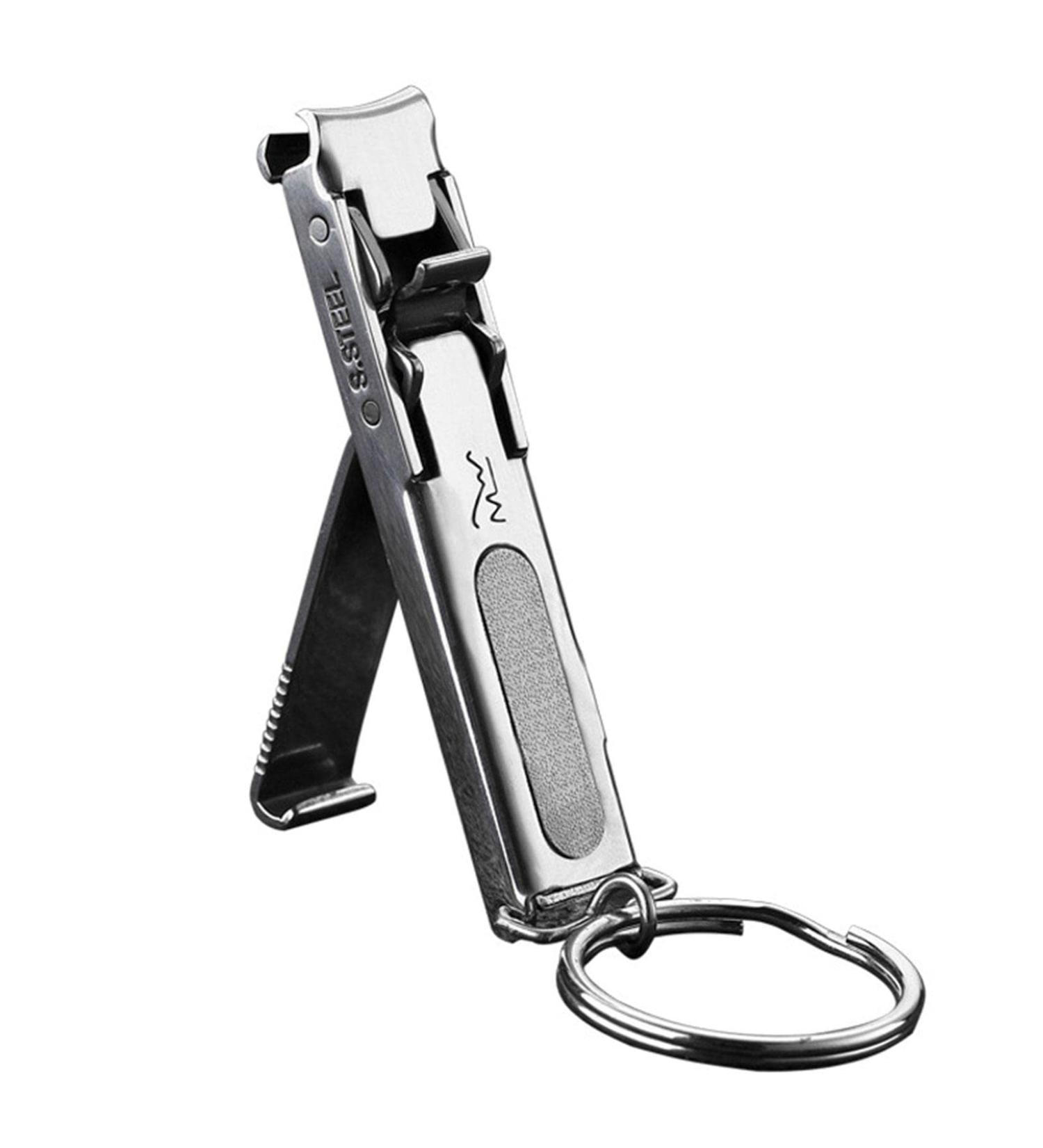 Folding Nail Cutter - Portable Nail Cutters Thick Nails Jaw Opening Cutter with File Ultra Slim Folding Safety Lock | Stainless Steel Nail Clippers Portable Nail Clipper with Nail Files Keychain - Buy Online on GoSupps.com