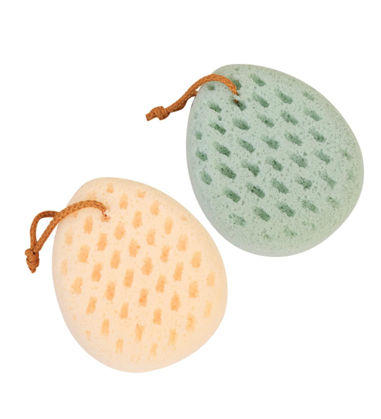 FOMIYES 2pcs Loofah Bath & Body Scrubber Set - Soft Sponge Brush for Face & Body, Frosted Bath Flower Design - Buy Online on GoSupps.com