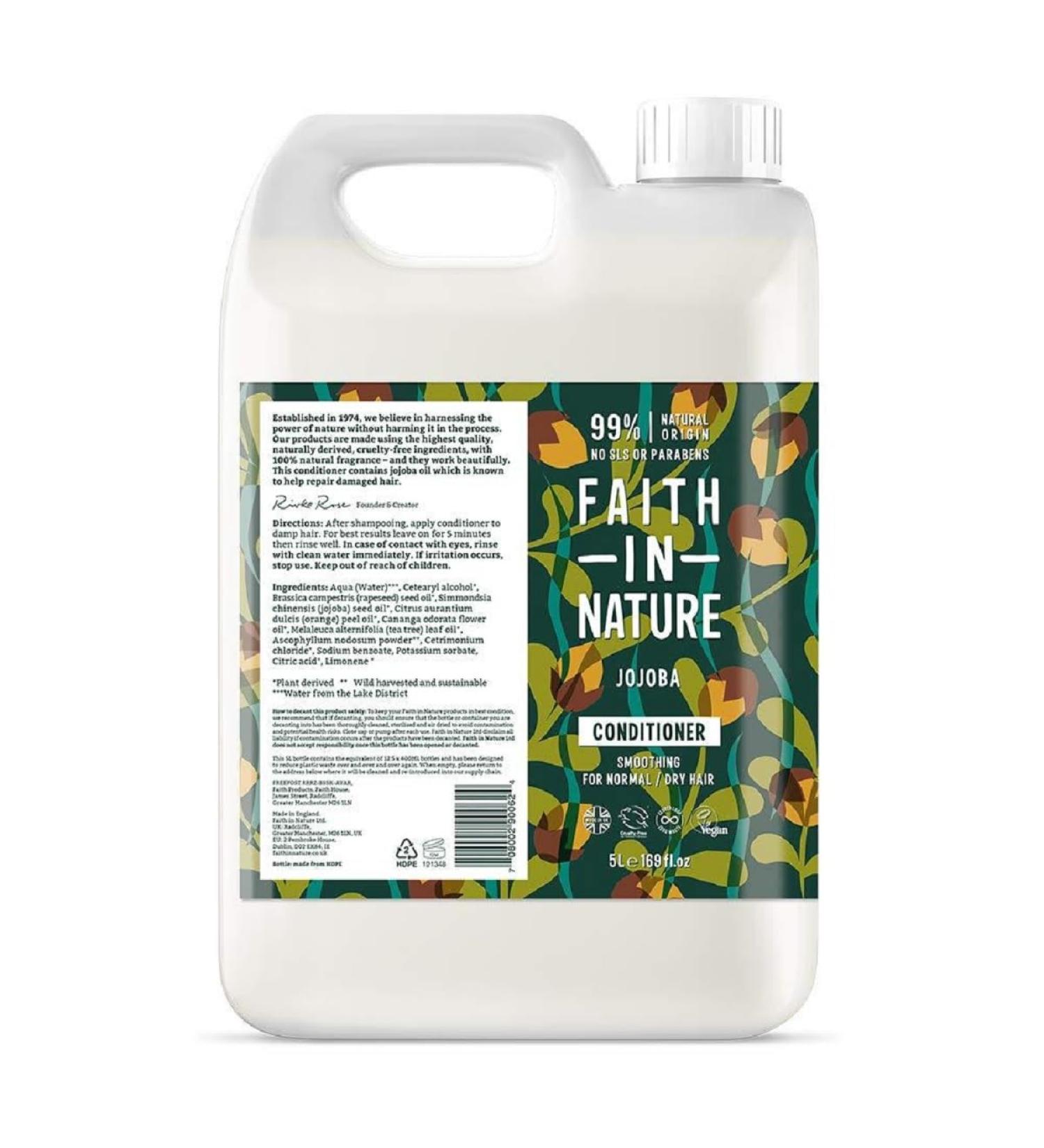 Faith in Nature Jojoba Conditioner 5L | Vegan Paraben & SLS Free Cruelty-Free for Normal to Dry Hair - Buy Online on GoSupps.com