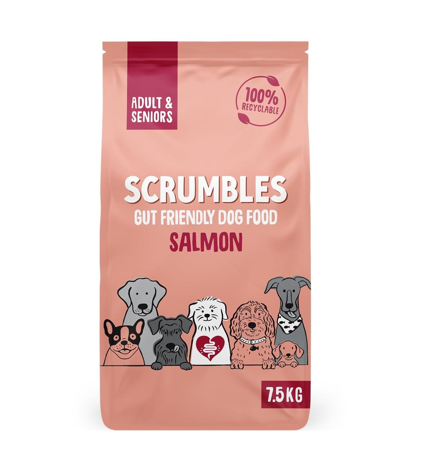 Scrumbles Natural Dry Dog Food Grain Free Recipe with Fresh Salmon for Adults and Senior Breeds 7.5 kg Bag Salmon 7.5 kg (Pack of 1) - Buy Online on GoSupps.com
