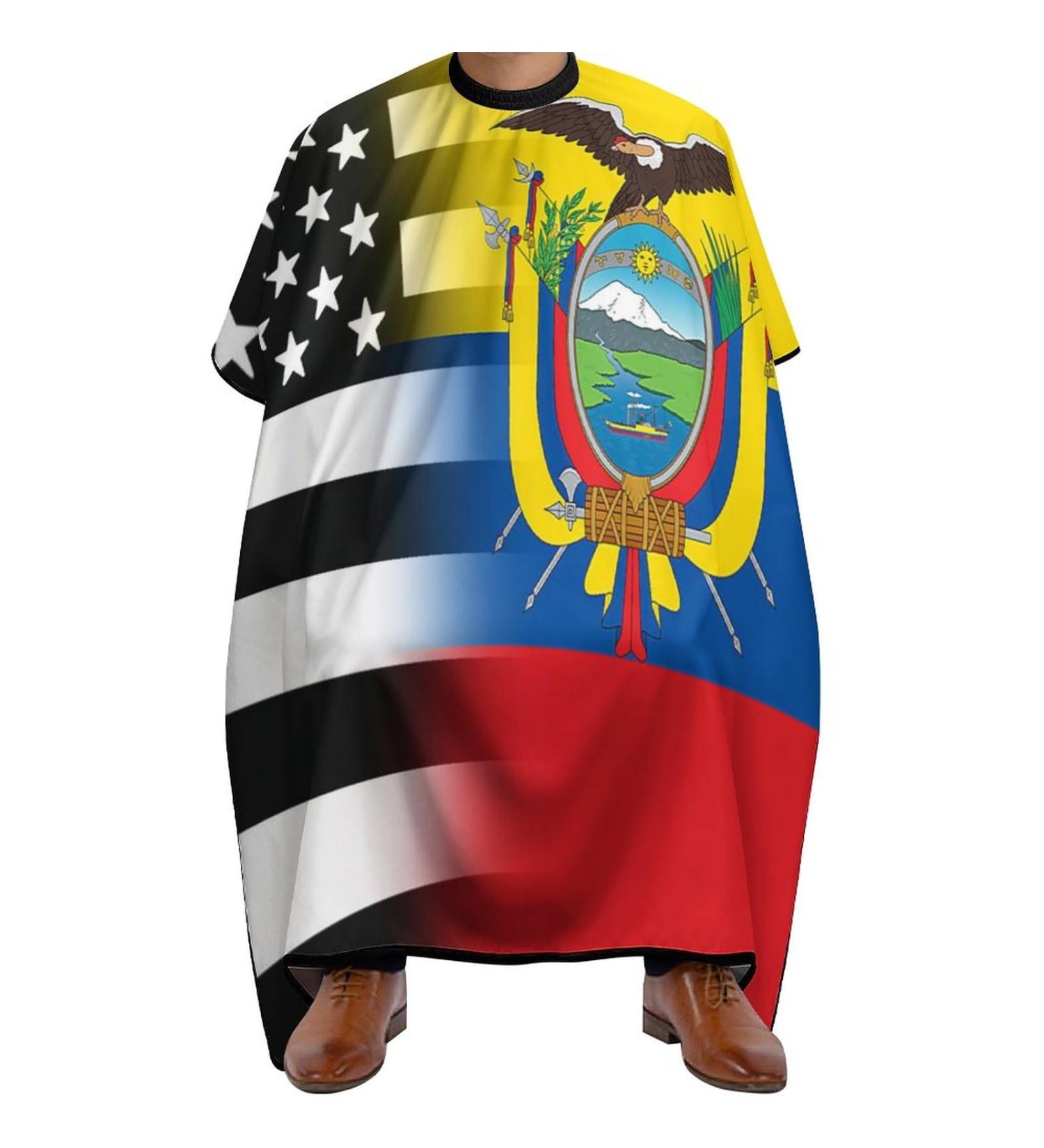 Black and White USA Ecuador Flag Barber Apron | Hair Cutting Cape for Stylists & Hairdressers - Buy Online on GoSupps.com