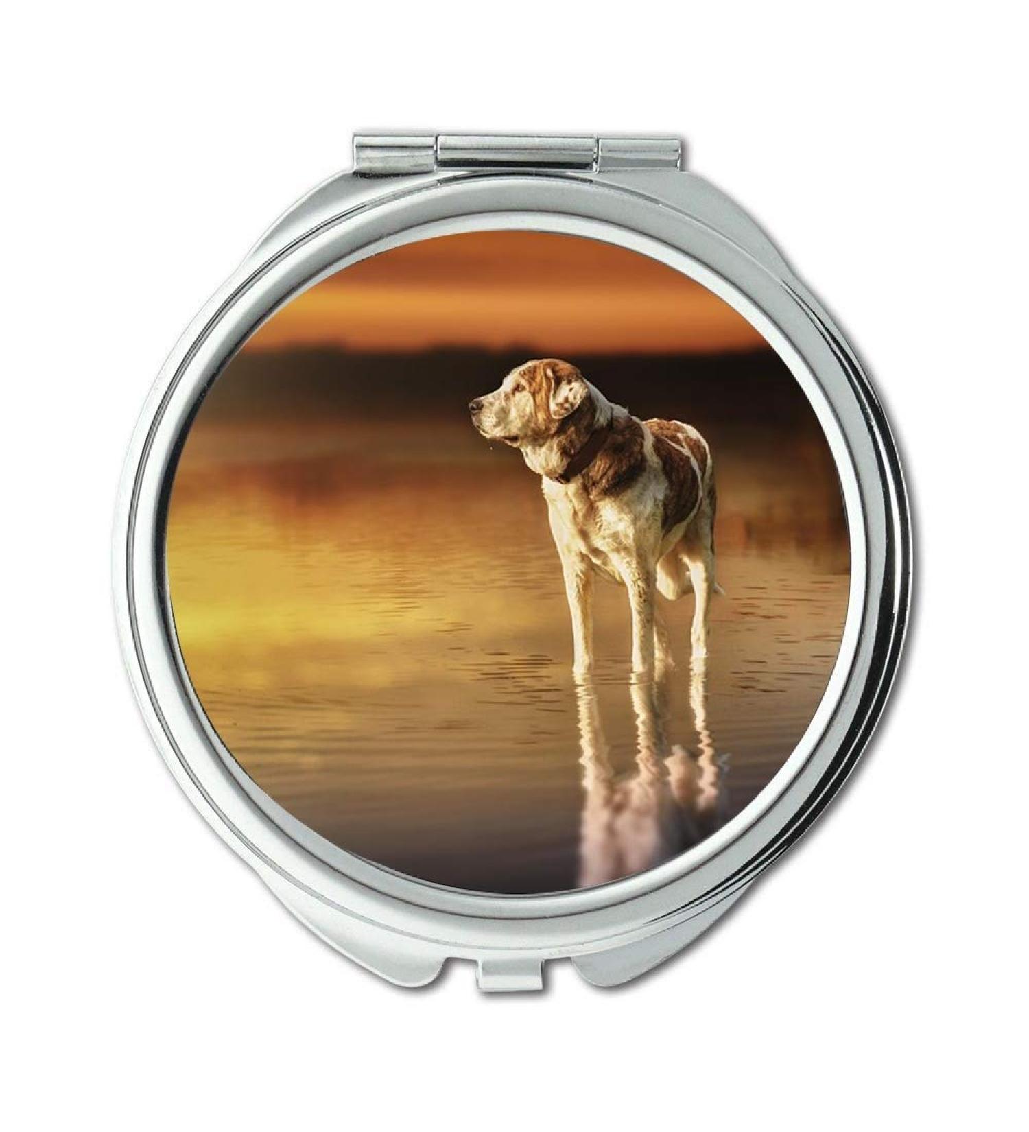 Mirror Travel Mirror Dog Sunset Waters Reflection Lake Composition pocket mirror portable mirror - Buy Online on GoSupps.com